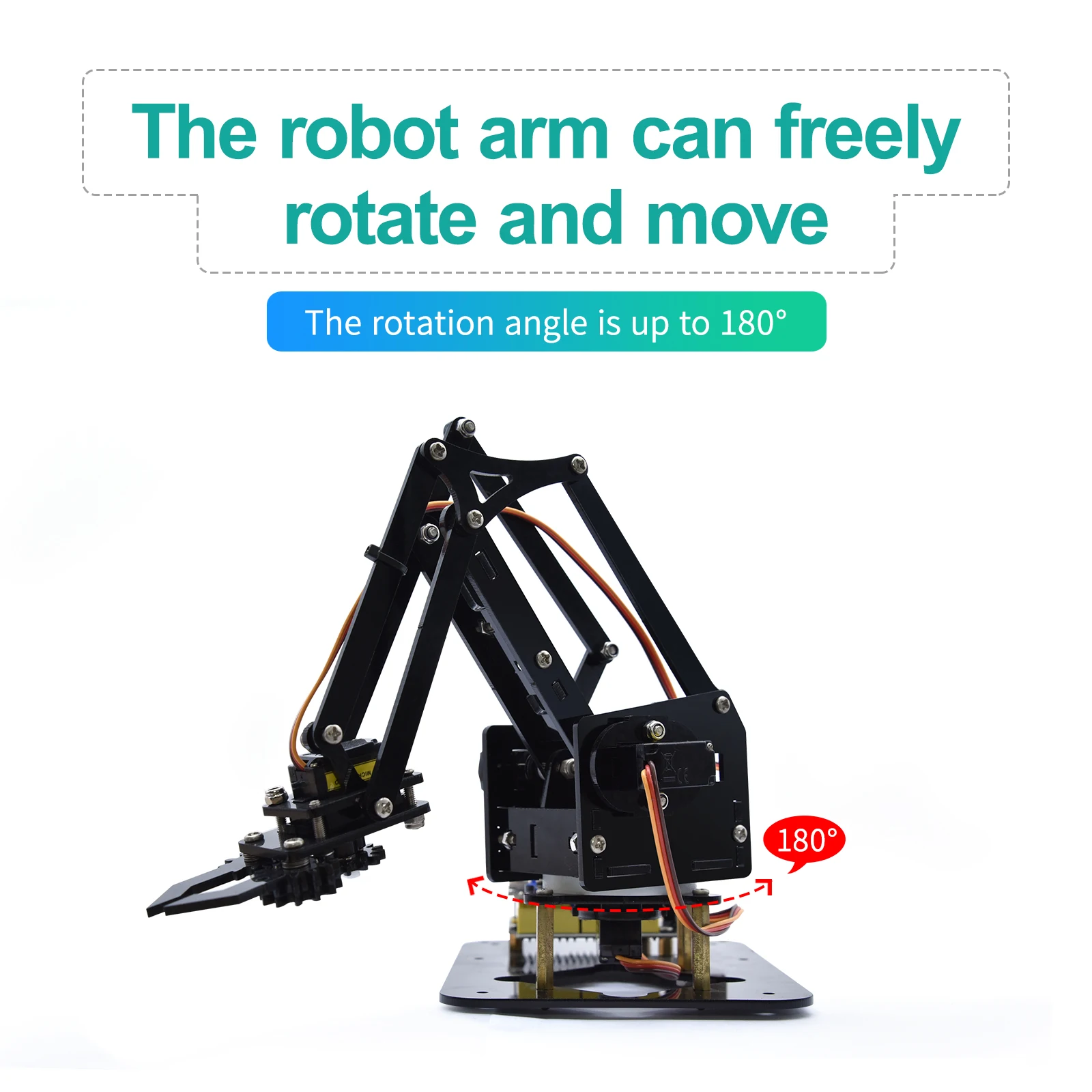 Keyestudio 4DOF Robot Arm Kit Robot Pack Acrylic PS2 Mechanical Claw Toys for Arduino Robot Arm Kit DIY Robot STEM Programming