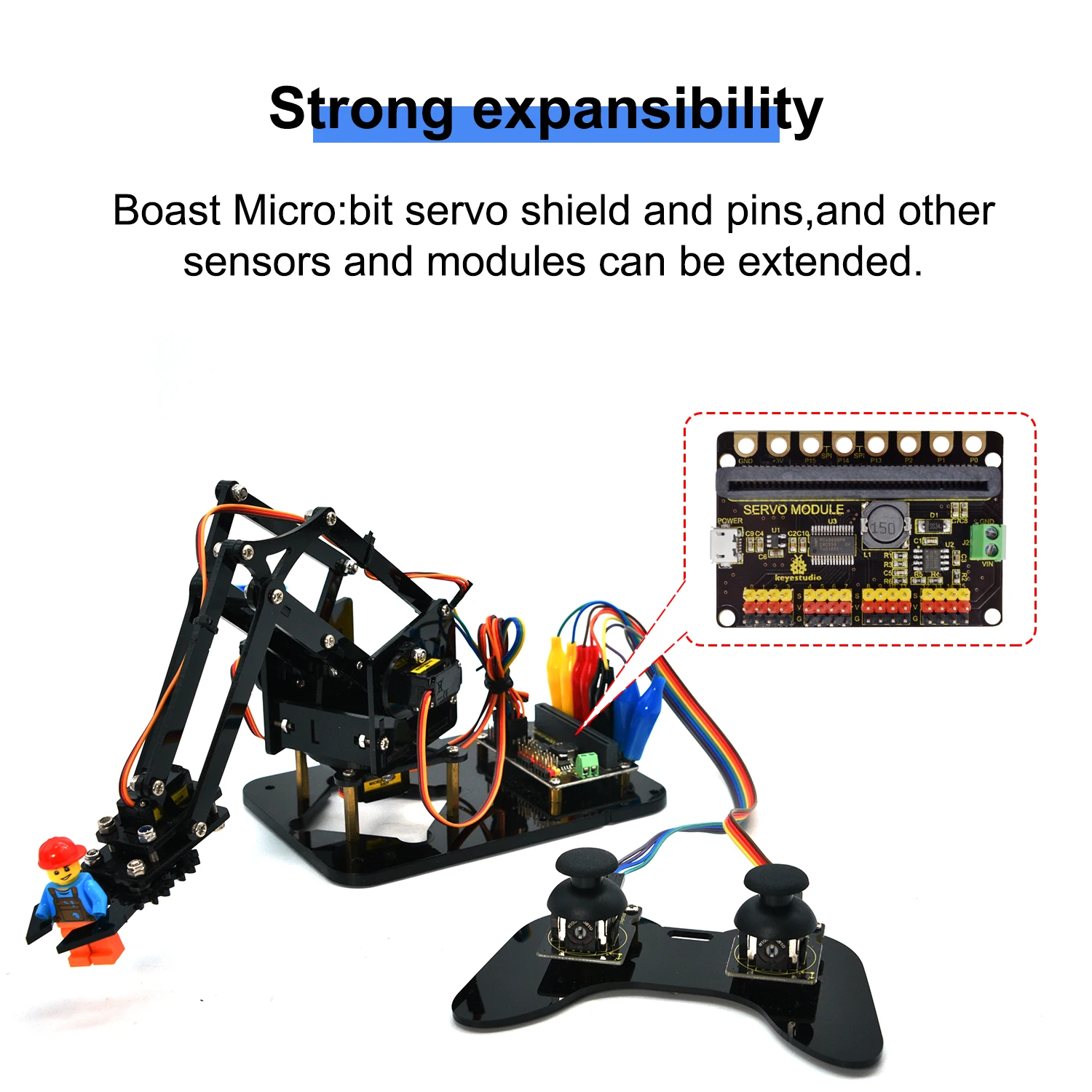 Keyestudio 4DOF Microbit V2 Robot Arm Starter Kit Acrylic Mechanical Claw Toys for MicroBit Robot Kit DIY Robot STEM Programming Keyestudio 4DOF Microbit V2 Robot Arm Starter Kit Acrylic Mechanical Claw Toys for MicroBit Robot Kit DIY Robot STEM Programming