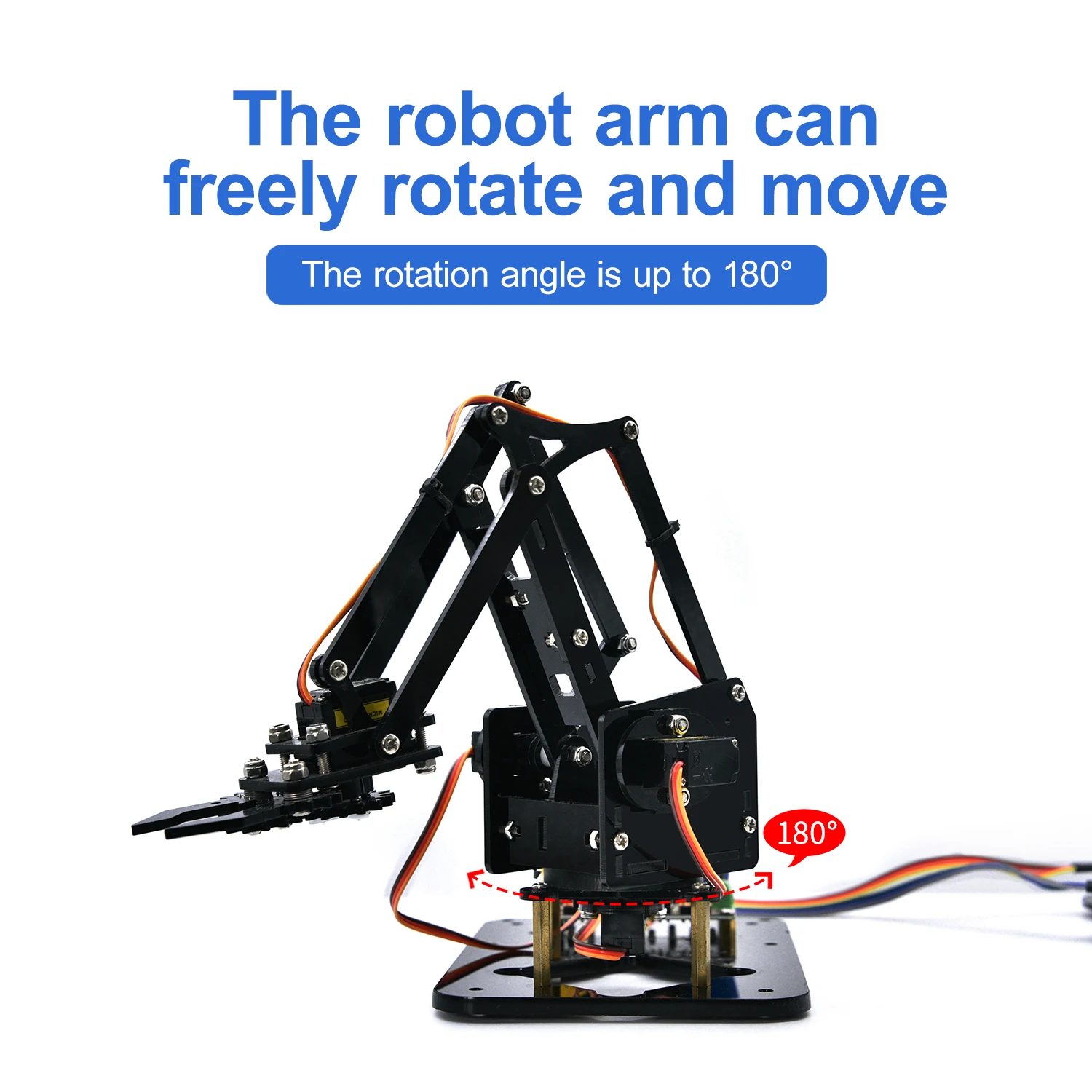 Keyestudio 4DOF Microbit V2 Robot Arm Starter Kit Acrylic Mechanical Claw Toys for MicroBit Robot Kit DIY Robot STEM Programming