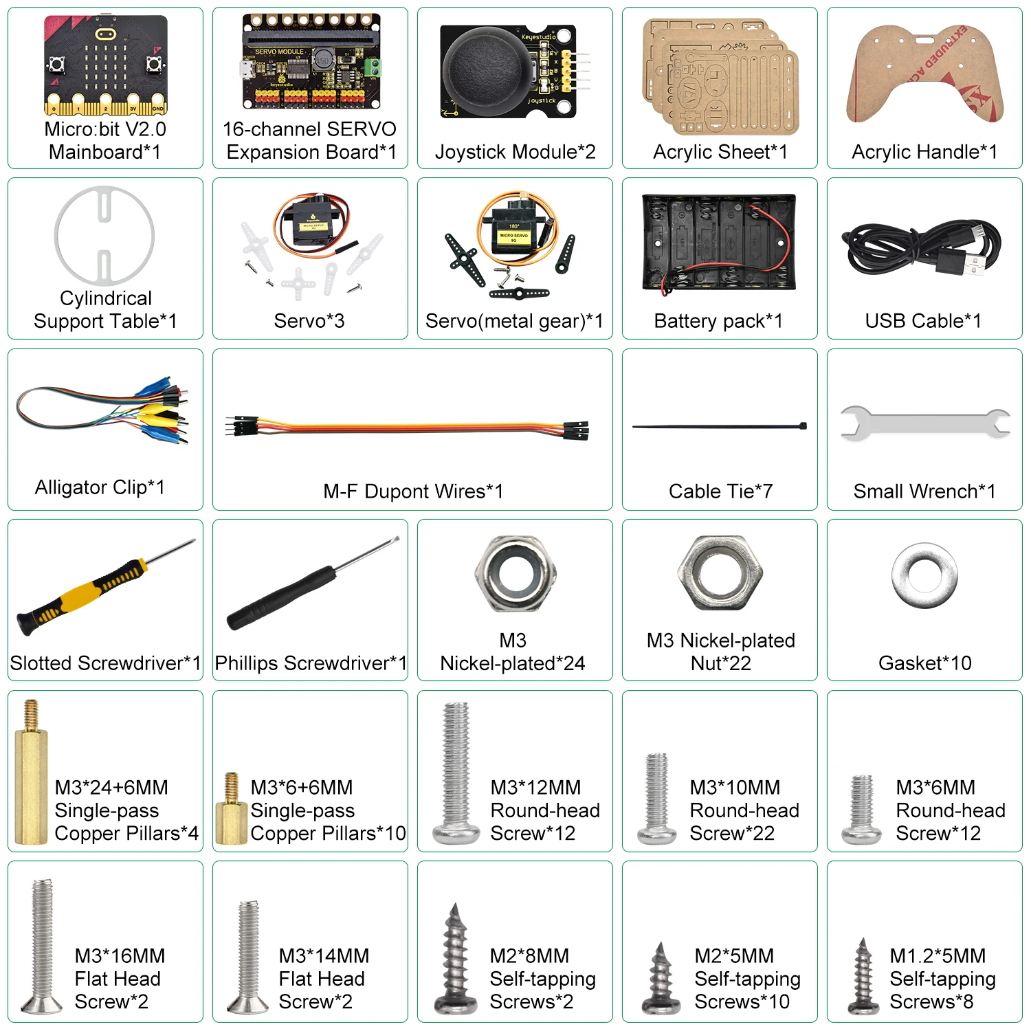 Keyestudio 4DOF Microbit V2 Robot Arm Starter Kit Acrylic Mechanical Claw Toys for MicroBit Robot Kit DIY Robot STEM Programming