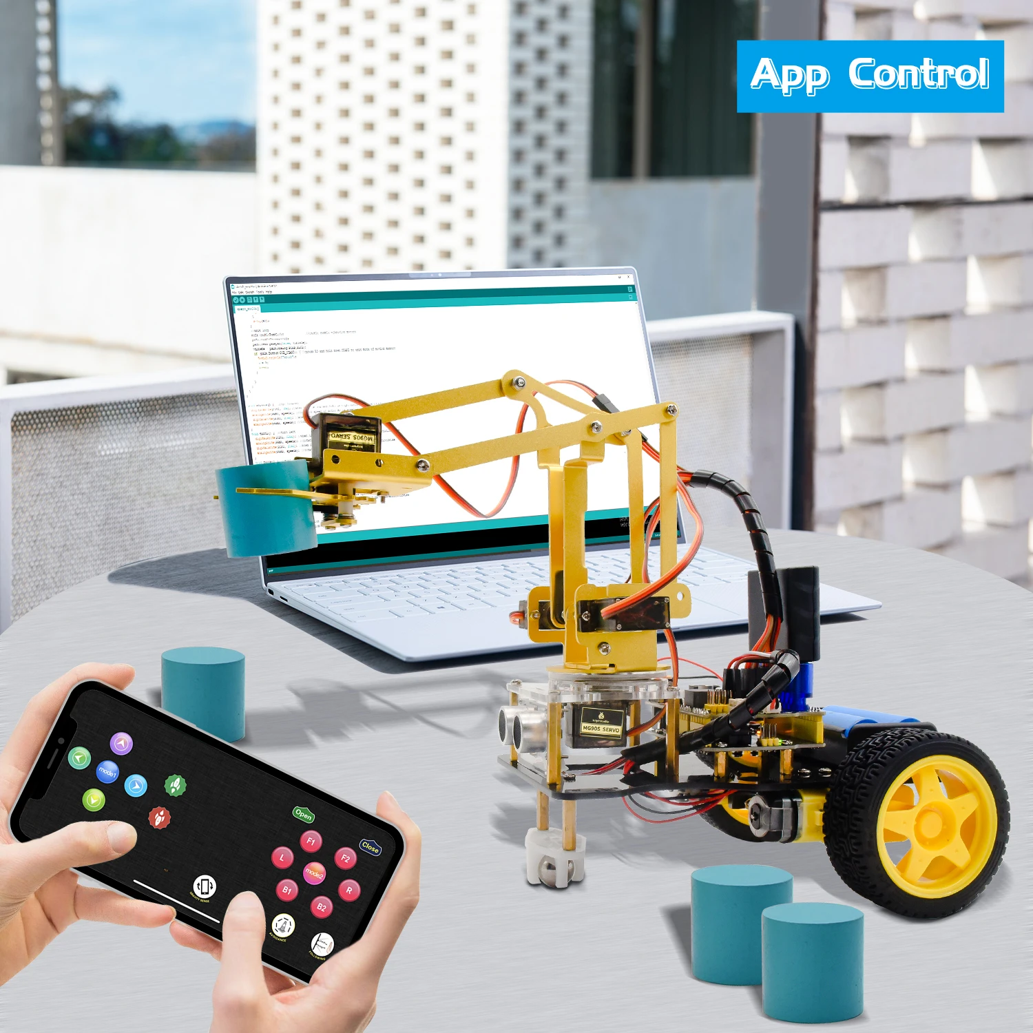 Keyestudio Complete 4DOF Metal Arm Robot Car Kit W/PS2 Contoller Bluetooth-compatible Kit for Arduino Robot Support Android &IOS Keyestudio Complete 4DOF Metal Arm Robot Car Kit W/PS2 Contoller Bluetooth-compatible Kit for Arduino Robot Support Android &IOS