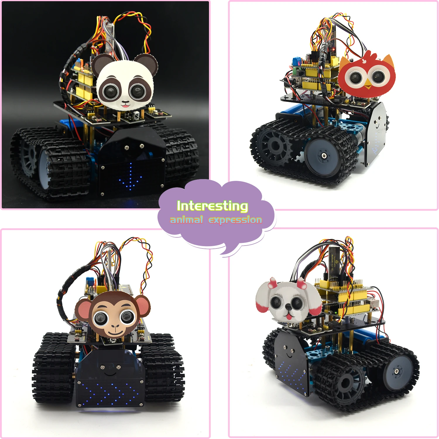 Keyestudio DIY Mini Tank Robot V2.0 Smart Robot Car Kit for Arduino Robot Kit STEM+ 15Projects IOS &Android Control CE Compliant Keyestudio DIY Mini Tank Robot V2.0 Smart Robot Car Kit for Arduino Robot Kit STEM+ 15Projects IOS &Android Control CE Compliant