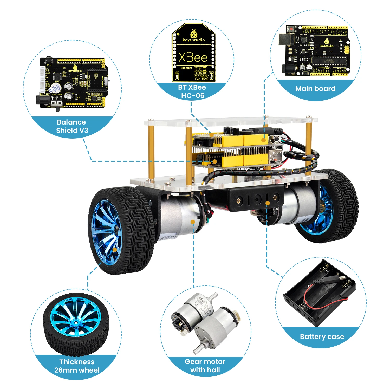 Keyestudio Self-Balancing Balance Robot Car Kit For Arduino Robot Self-balancing Car DIY Electronic Kit/STEM Kits Toys Kids Keyestudio Self-Balancing Balance Robot Car Kit For Arduino Robot Self-balancing Car DIY Electronic Kit/STEM Kits Toys Kids
