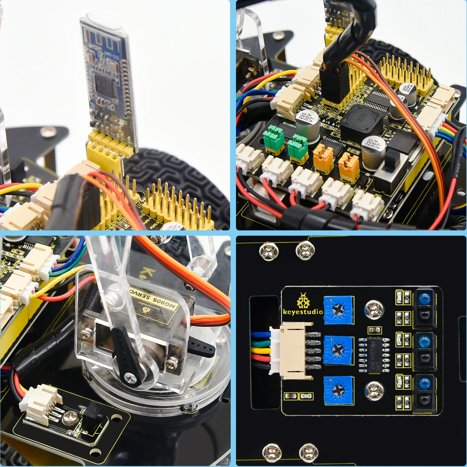 Keyestudio Mechanical 4WD Robot Arm Car Kit For Arduino Programming Projects Support Android &IOS DIY Electronic Easy Assembly