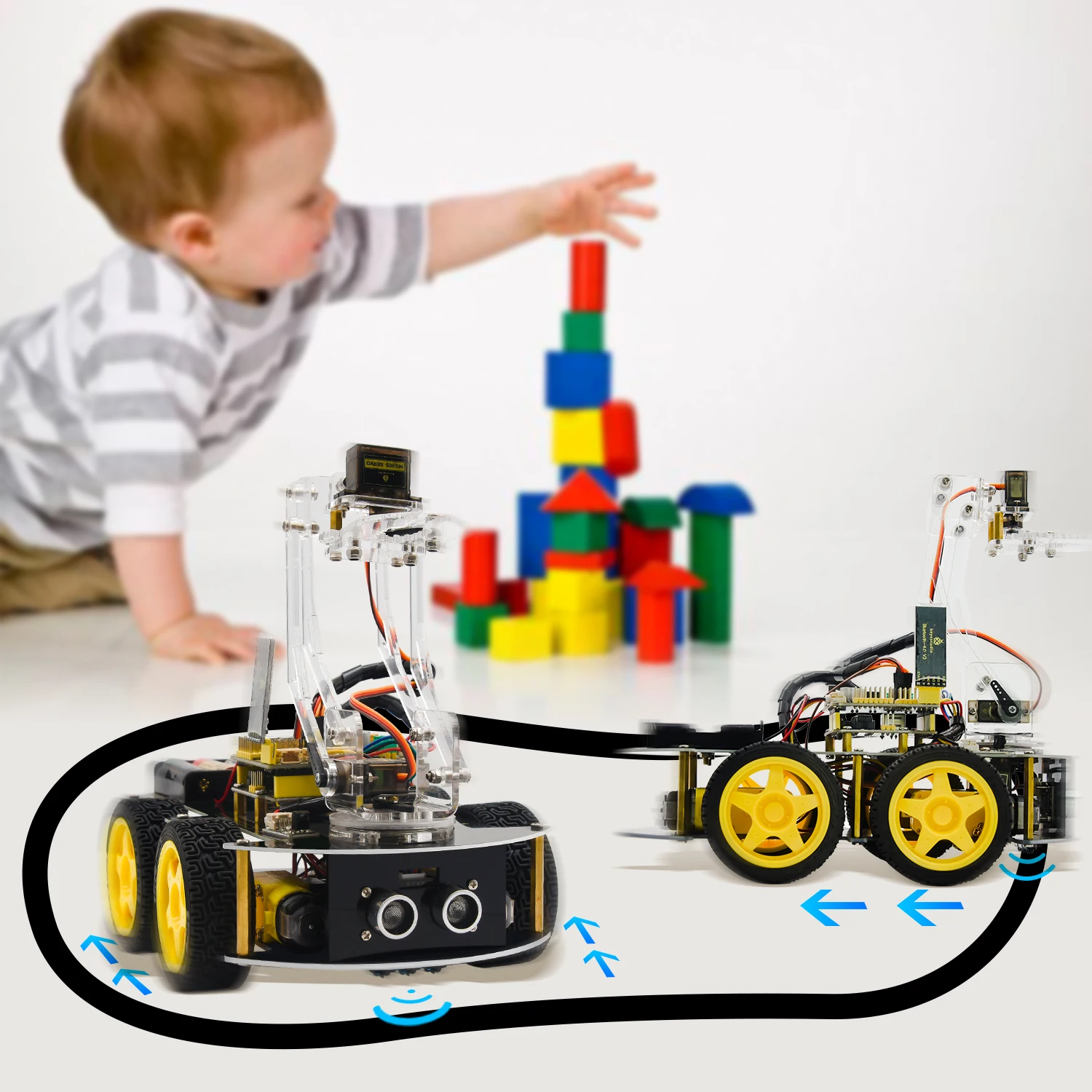 Keyestudio Mechanical 4WD Robot Arm Car Kit For Arduino Programming Projects Support Android &IOS DIY Electronic Easy Assembly