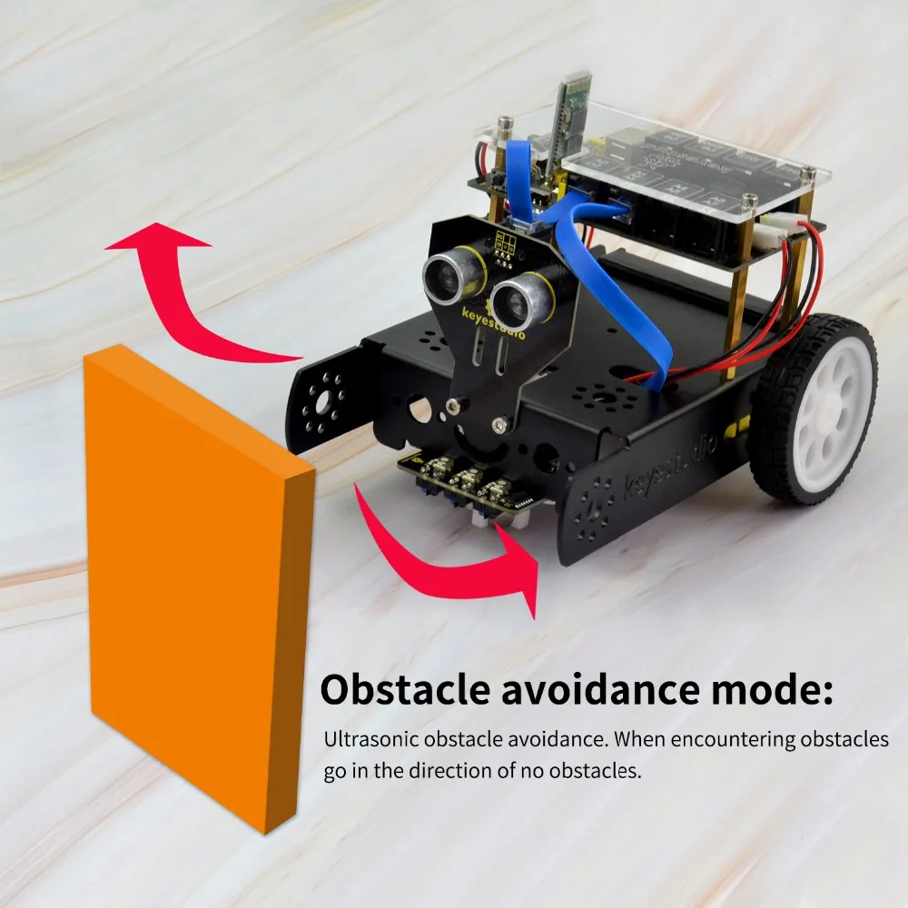 Keyestudio KEYBOT Programmable STEM Education Robot Car Kit TB6612 Driven RJ11 Control For Arduino Robot Graphical Programming