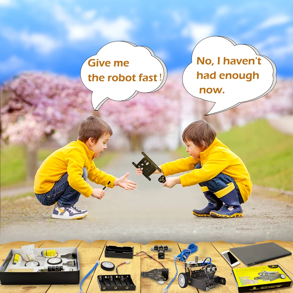 Keyestudio KEYBOT Programmable STEM Education Robot Car Kit TB6612 Driven RJ11 Control For Arduino Robot Graphical Programming