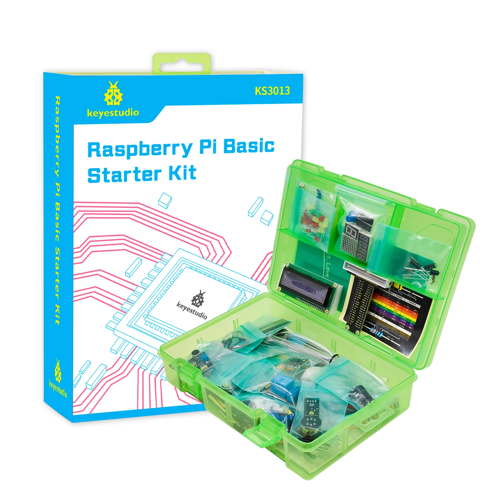 Keyestduio Complete RFID Starter Kit For Raspberry Pi 4B/3B+40Projects /Linux&Python &C Language Programming(NO RPI 4B Board)