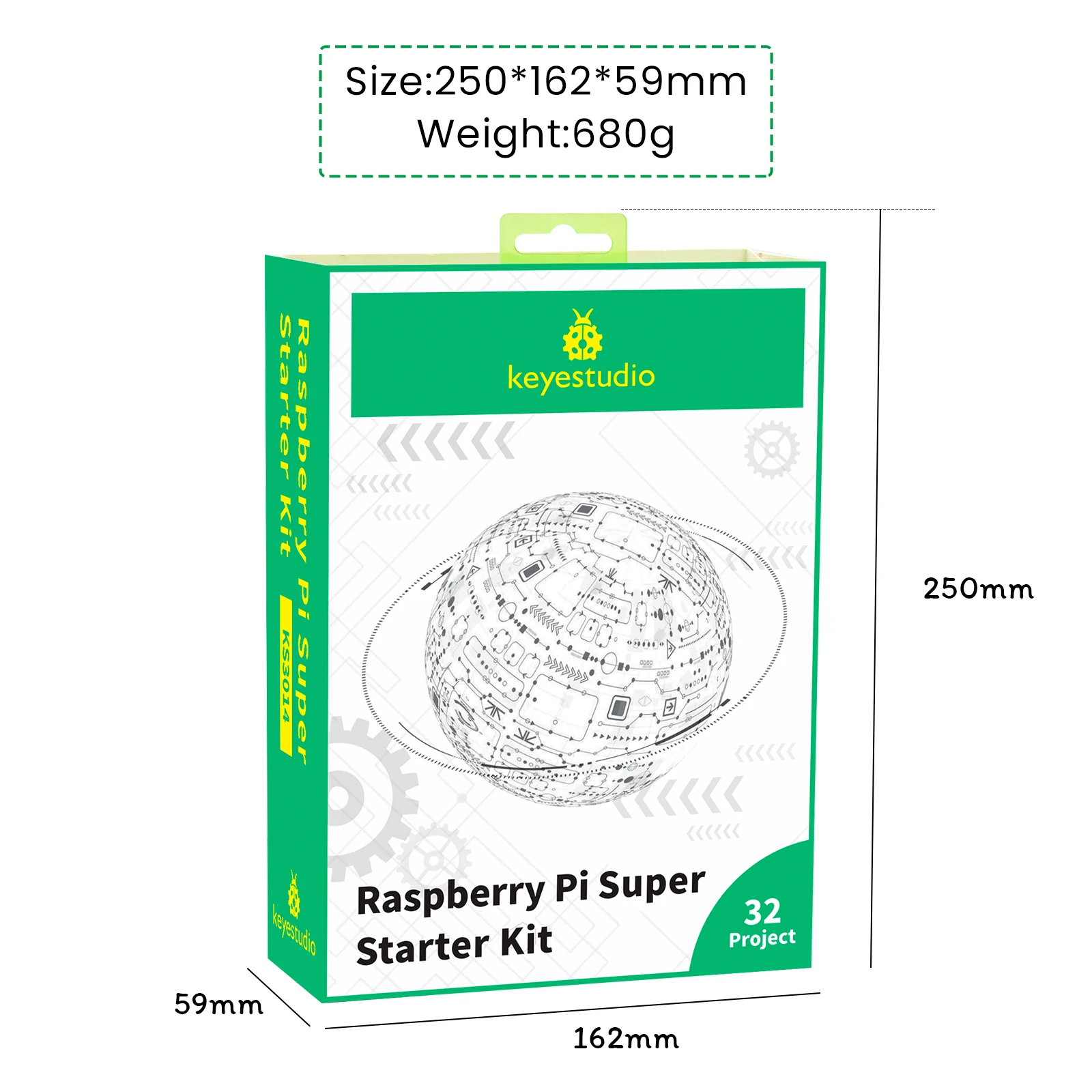 Keyestduio Complete RFID Starter Kit For Raspberry Pi 4B/3B+40Projects /Linux&Python &C Language Programming(NO RPI 4B Board)