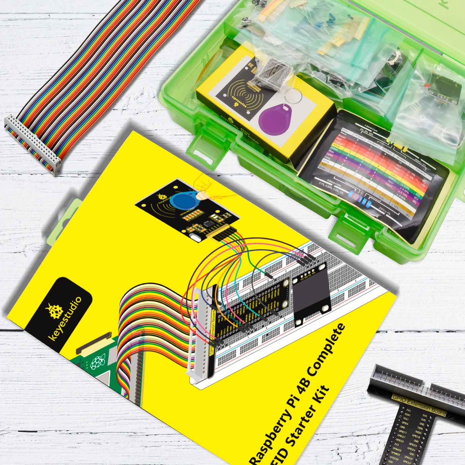 Keyestduio Complete RFID Starter Kit For Raspberry Pi 4B/3B+40Projects /Linux&Python &C Language Programming(NO RPI 4B Board) Keyestduio Complete RFID Starter Kit For Raspberry Pi 4B/3B+40Projects /Linux&Python &C Language Programming(NO RPI 4B Board)