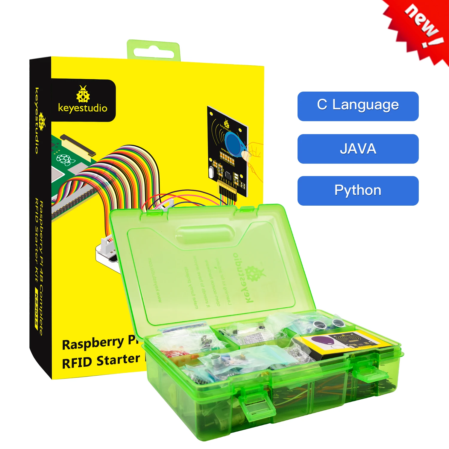 Keyestduio Complete RFID Starter Kit For Raspberry Pi 4B/3B+40Projects /Linux&Python &C Language Programming(NO RPI 4B Board) Keyestduio Complete RFID Starter Kit For Raspberry Pi 4B/3B+40Projects /Linux&Python &C Language Programming(NO RPI 4B Board)