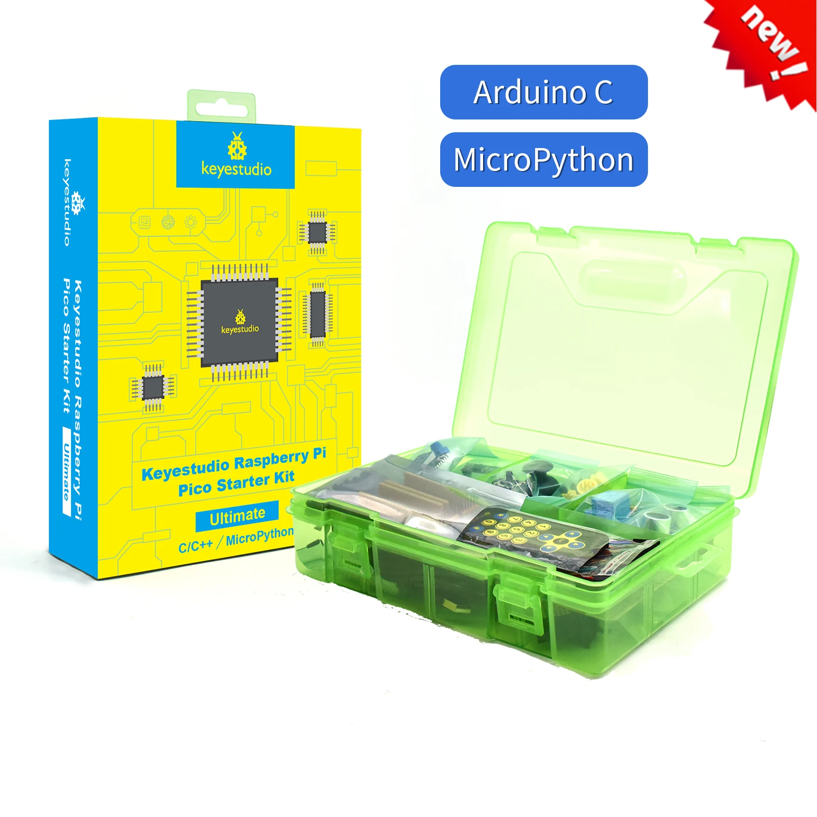 Keyestudio Raspberry Pi Pico Ultimate (Complete/ Basic ) Sensor Starter Kit For MicroPython and Arduino IDE DIY Kit For Adults Keyestudio Raspberry Pi Pico Ultimate (Complete/ Basic ) Sensor Starter Kit For MicroPython and Arduino IDE DIY Kit For Adults