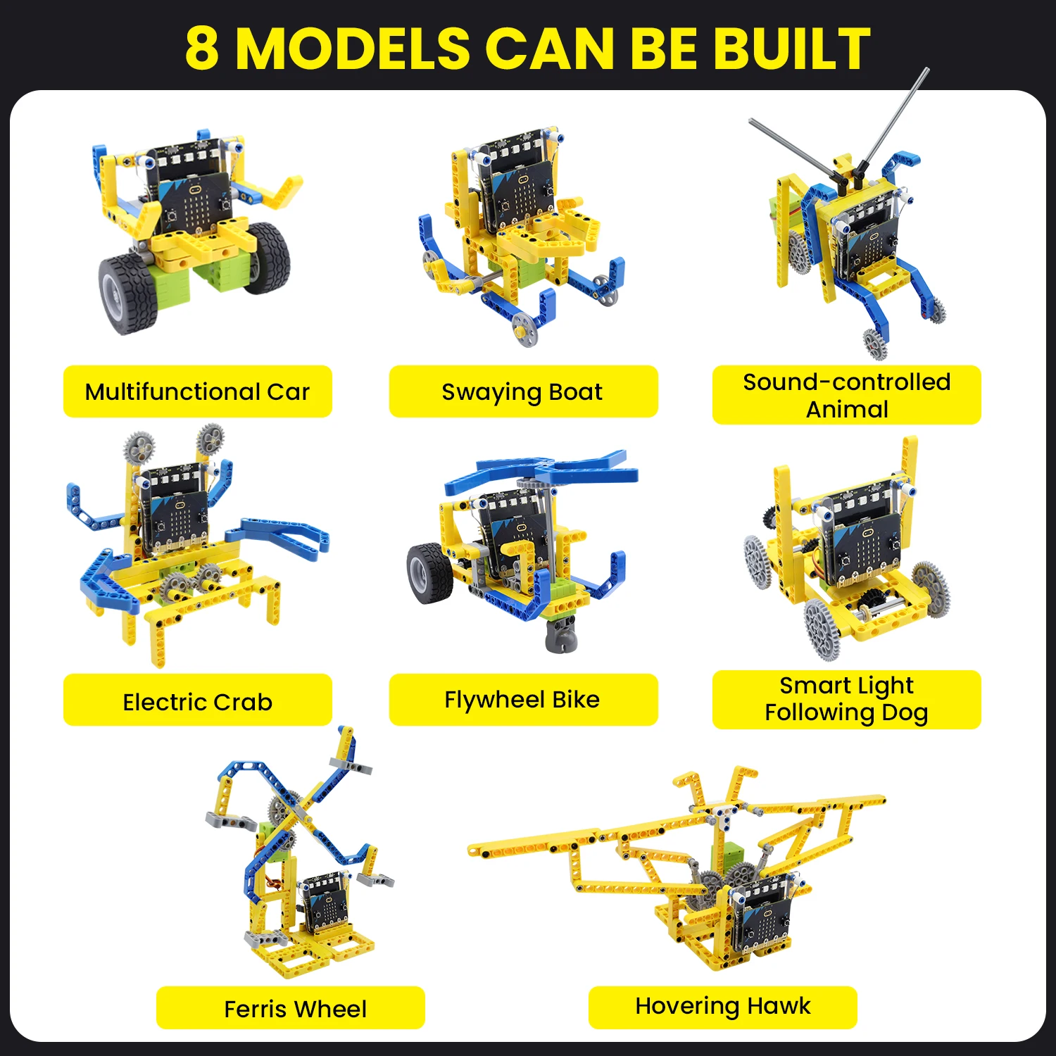 Keyestuido Micro bit V2 Variant Master 8-IN-1 Robot Kit For Micro:bit Programming Starter Learning Kit Compatible with Lego Keyestuido Micro bit V2 Variant Master 8-IN-1 Robot Kit For Micro:bit Programming Starter Learning Kit Compatible with Lego