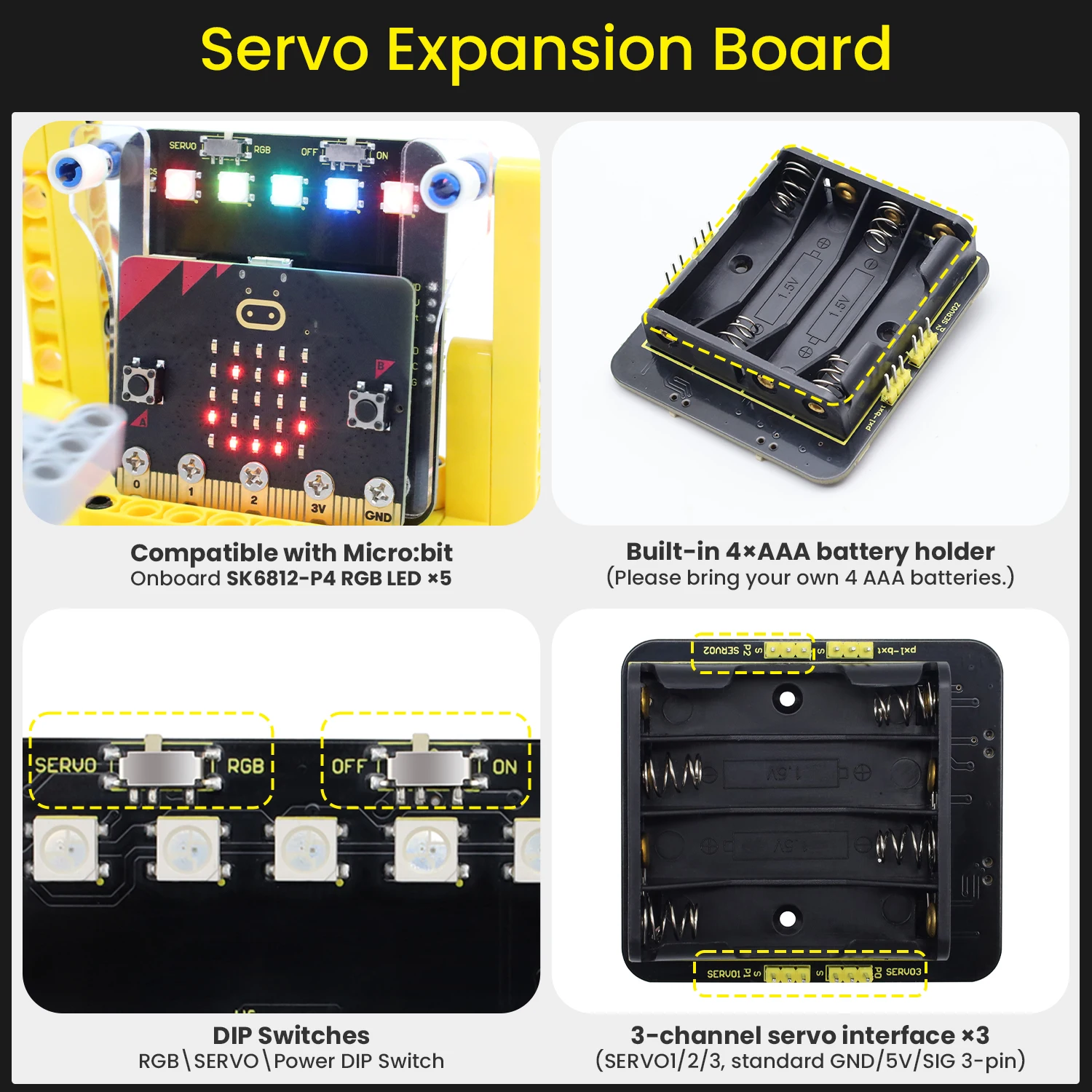 Keyestuido Micro bit V2 Variant Master 8-IN-1 Robot Kit For Micro:bit Programming Starter Learning Kit Compatible with Lego