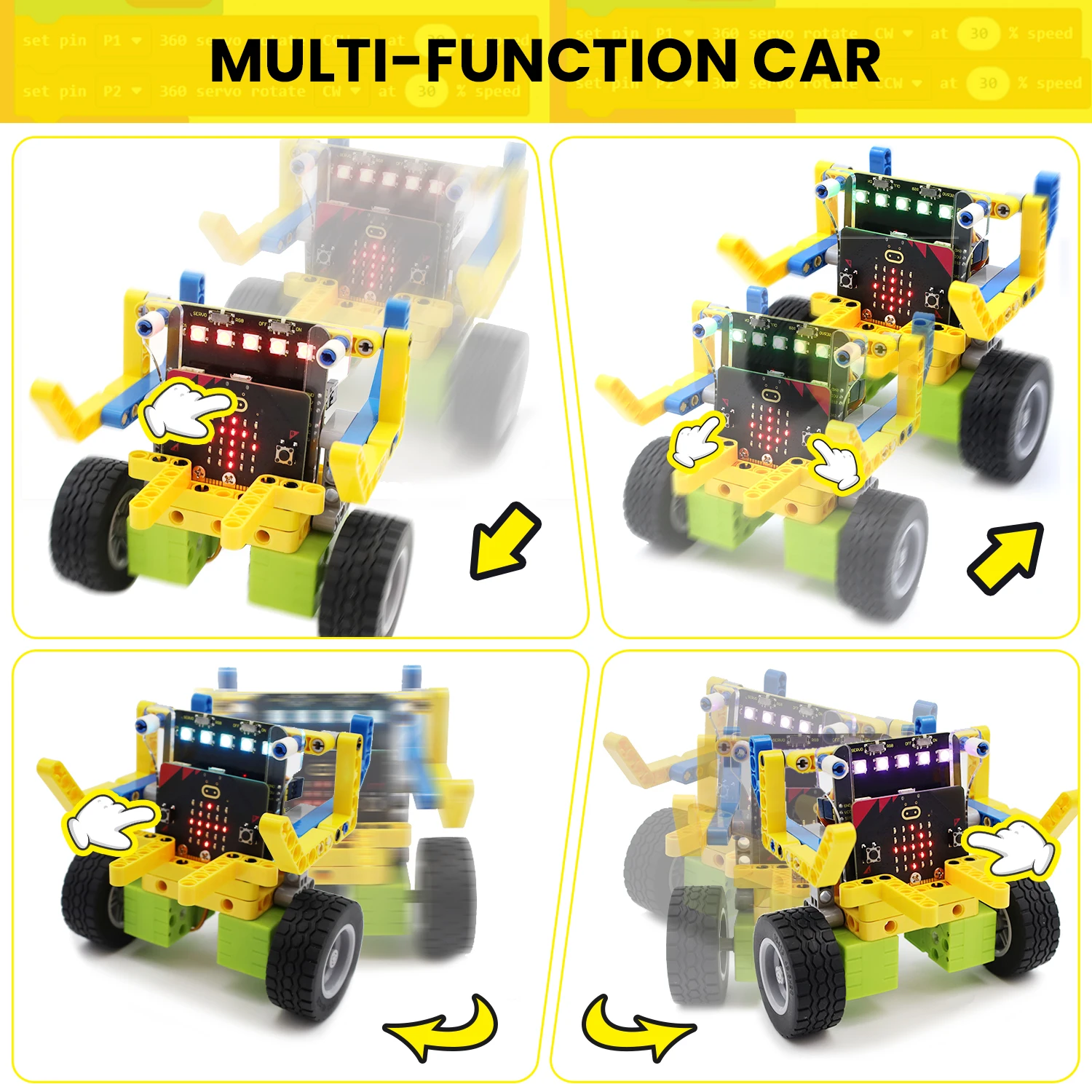 Keyestuido Micro bit V2 Variant Master 8-IN-1 Robot Kit For Micro:bit Programming Starter Learning Kit Compatible with Lego