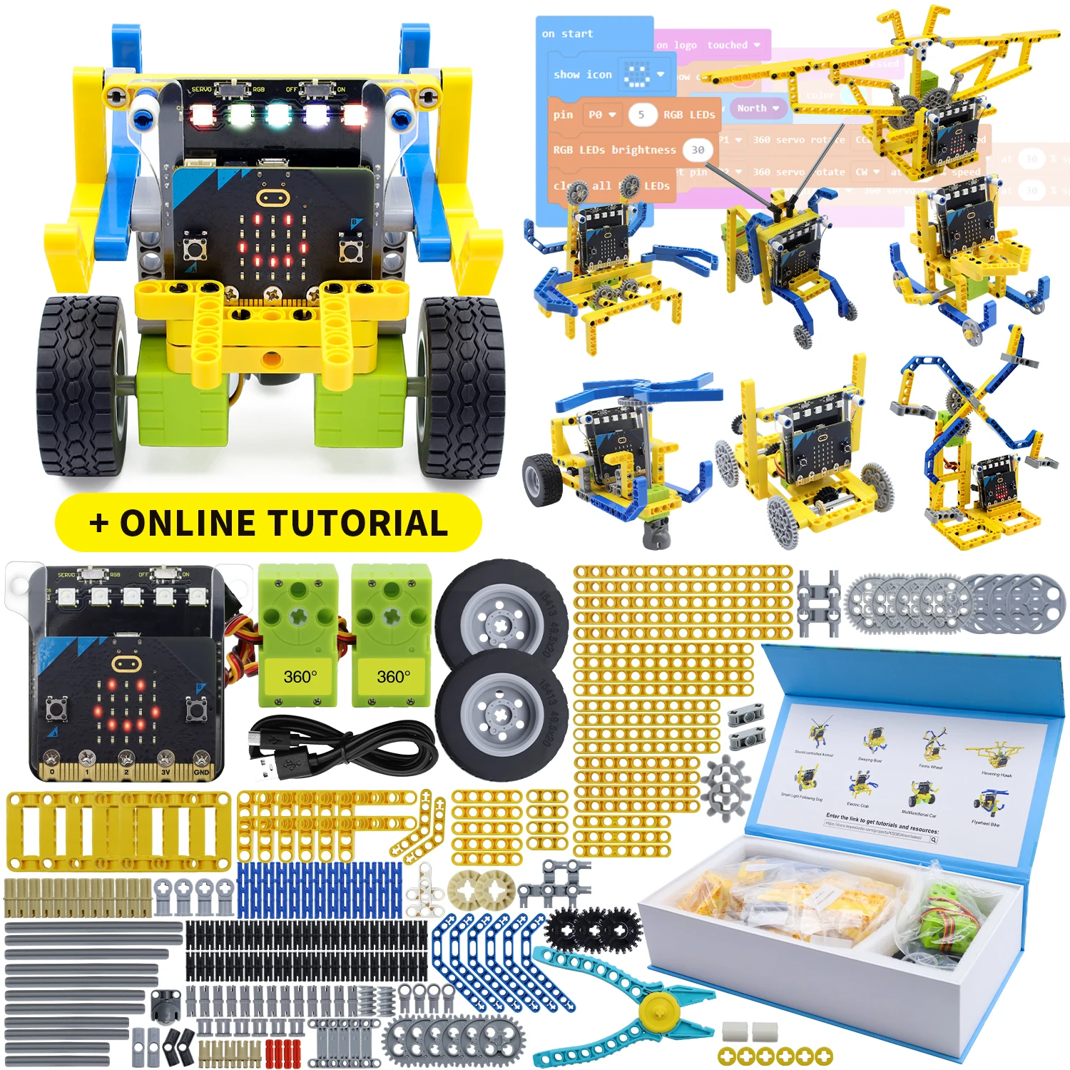 Keyestuido Micro bit V2 Variant Master 8-IN-1 Robot Kit For Micro:bit Programming Starter Learning Kit Compatible with Lego Keyestuido Micro bit V2 Variant Master 8-IN-1 Robot Kit For Micro:bit Programming Starter Learning Kit Compatible with Lego