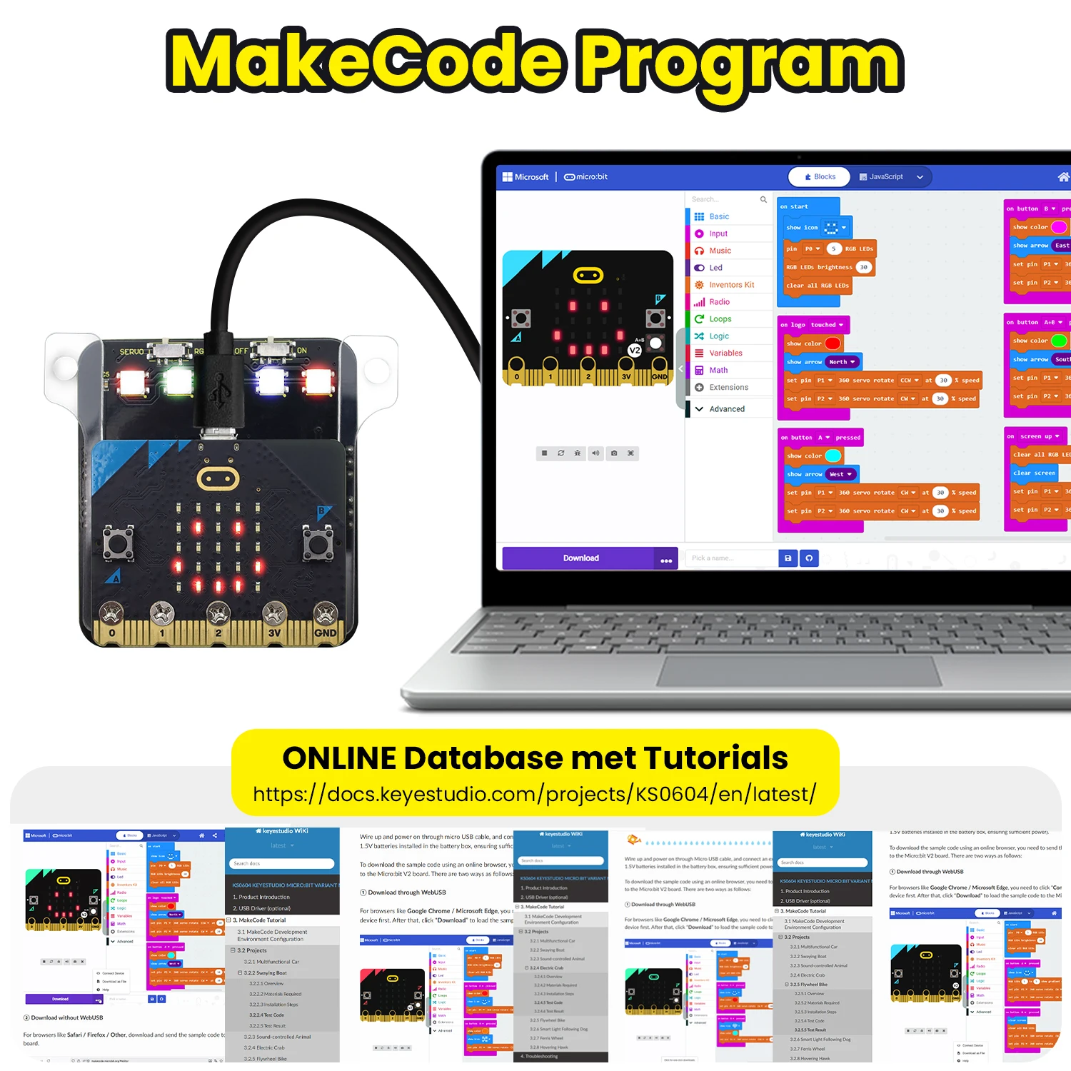 Keyestuido Micro bit V2 Variant Master 8-IN-1 Robot Kit For Micro:bit Programming Starter Learning Kit Compatible with Lego