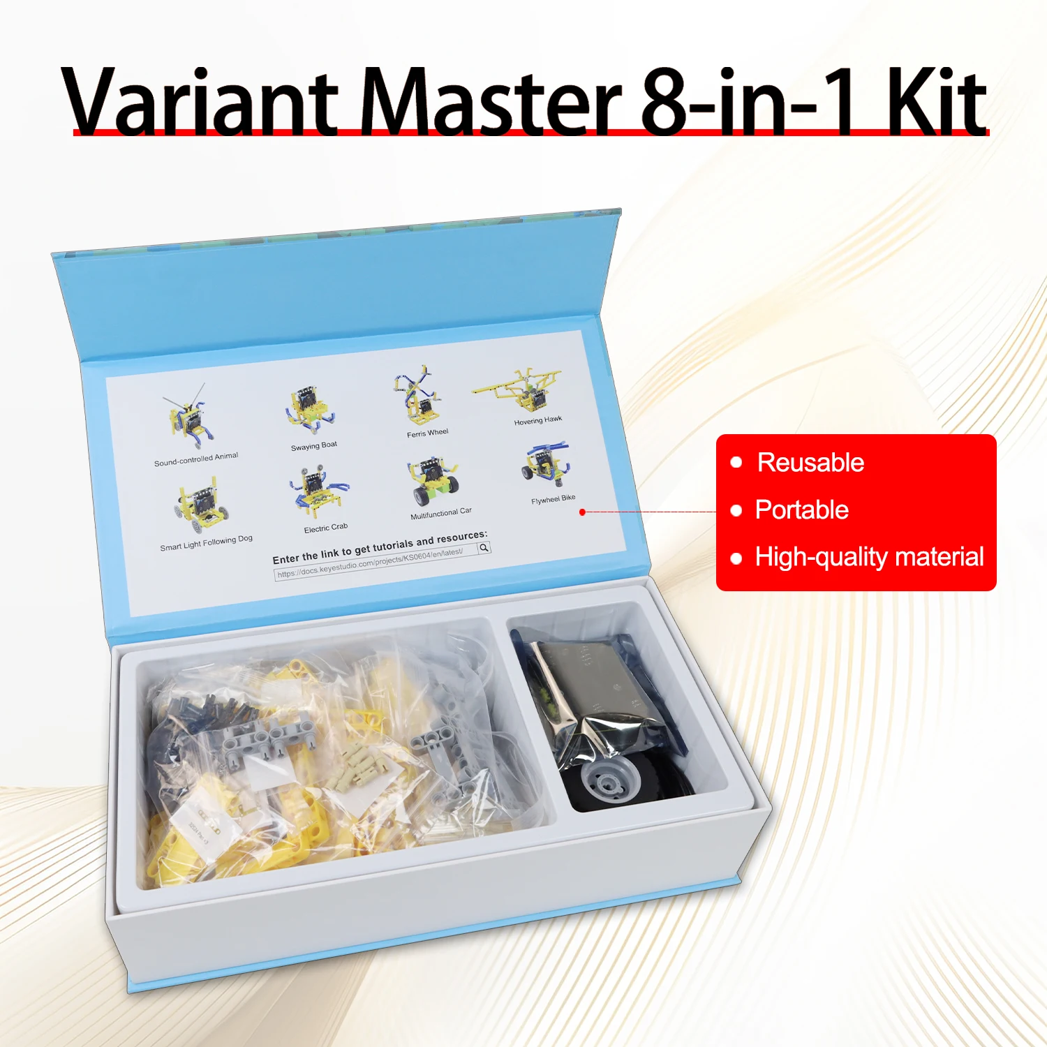 Keyestuido Micro bit V2 Variant Master 8-IN-1 Robot Kit For Micro:bit Programming Starter Learning Kit Compatible with Lego Keyestuido Micro bit V2 Variant Master 8-IN-1 Robot Kit For Micro:bit Programming Starter Learning Kit Compatible with Lego