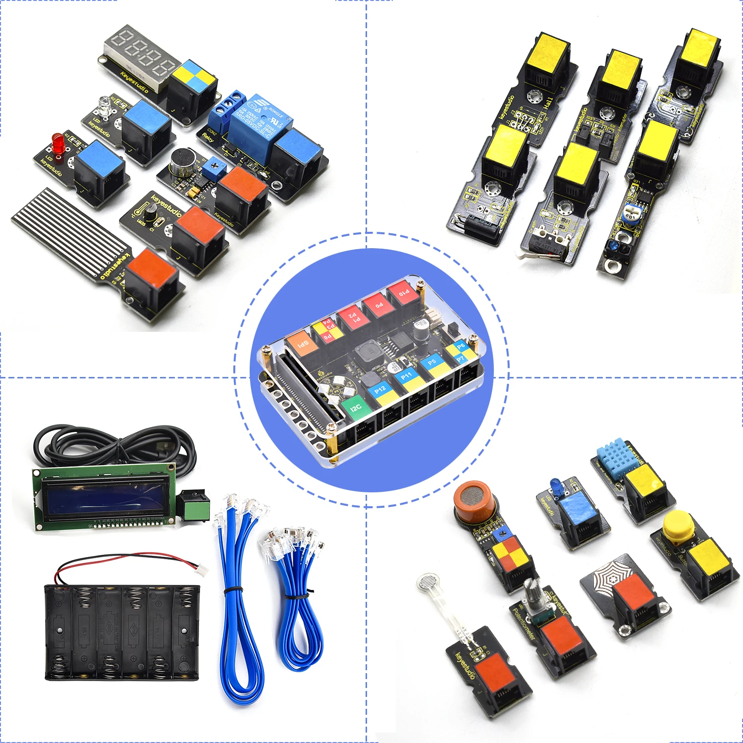 Keyestudio EASY PLUG MicrobitV2 Super Starter Kit for BBC Micro:Bit Kit Makecode Programming Electronic Kit(Excluding Microbit ) Keyestudio EASY PLUG MicrobitV2 Super Starter Kit for BBC Micro:Bit Kit Makecode Programming Electronic Kit(Excluding Microbit )