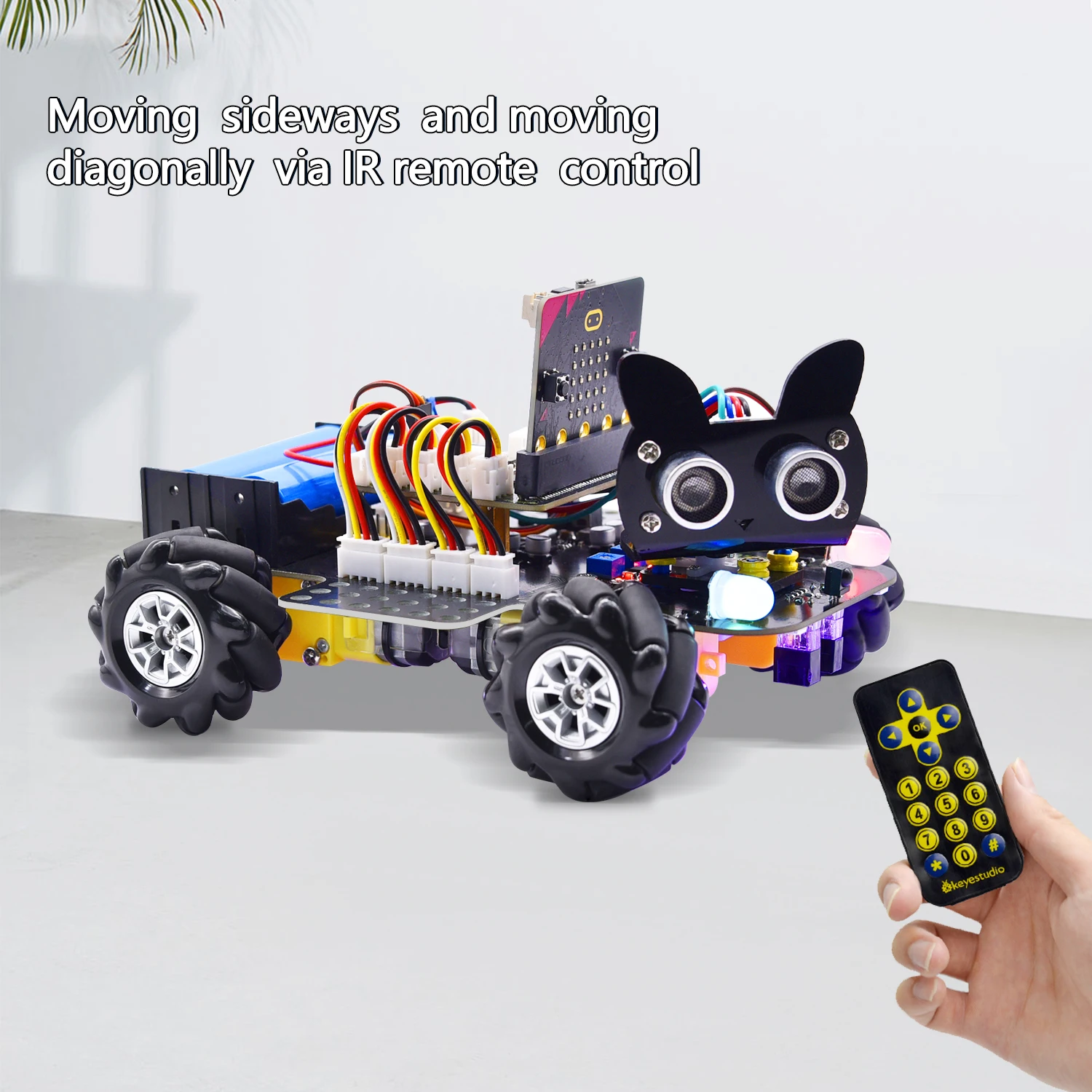 Keyestudio Micro:Bit V2 4WD Mecanum Wheel Robot Car Kit For Microbit STEM Toys Makecode &Python Programming DIY Starter Kit Keyestudio Micro:Bit V2 4WD Mecanum Wheel Robot Car Kit For Microbit STEM Toys Makecode &Python Programming DIY Starter Kit