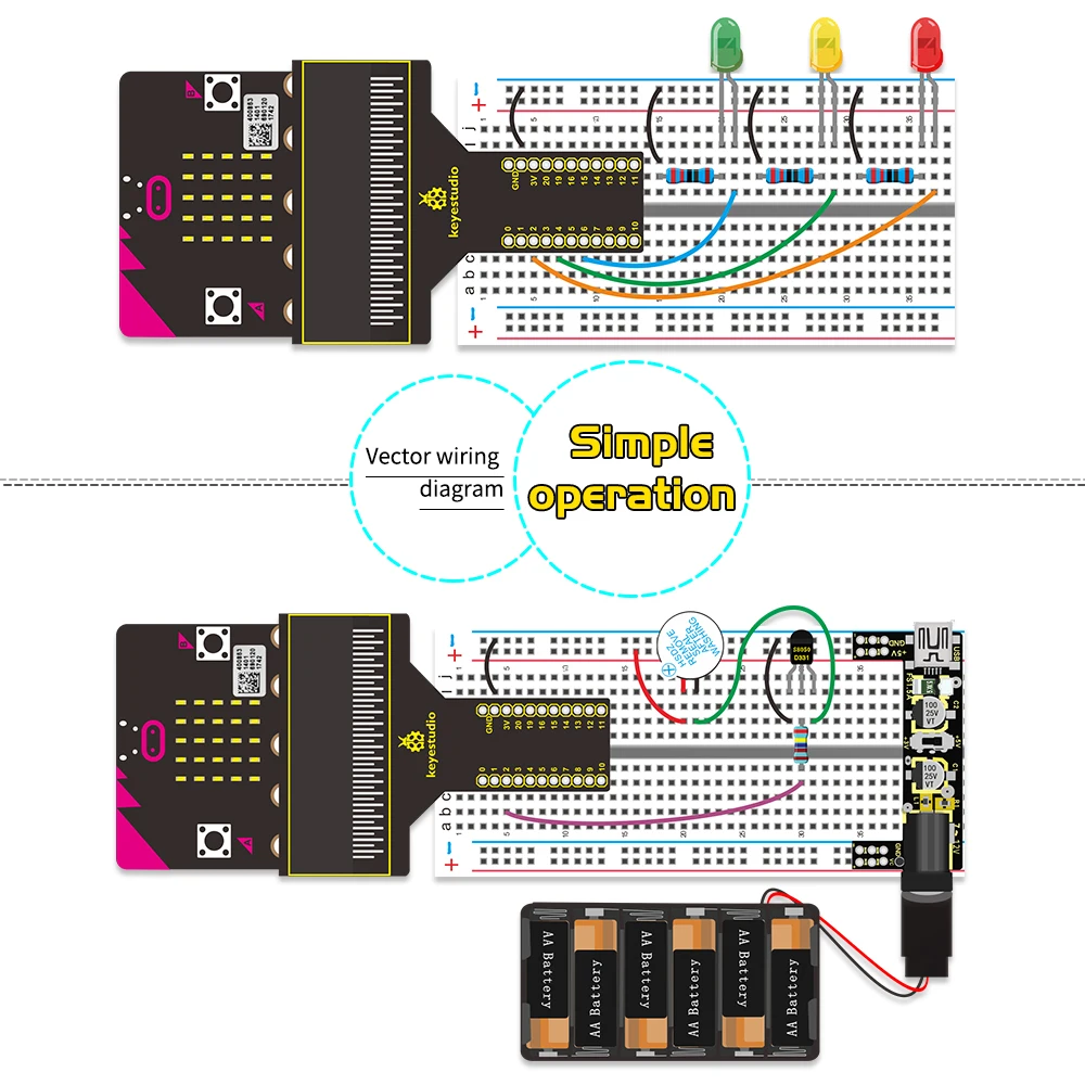 Keyestudio Micro:bit V2 Basic Starter Kit DIY Electronic Kit for BBC Micro:bit STEM Programming Study Kit (With Microbit V2) Keyestudio Micro:bit V2 Basic Starter Kit DIY Electronic Kit for BBC Micro:bit STEM Programming Study Kit (With Microbit V2)