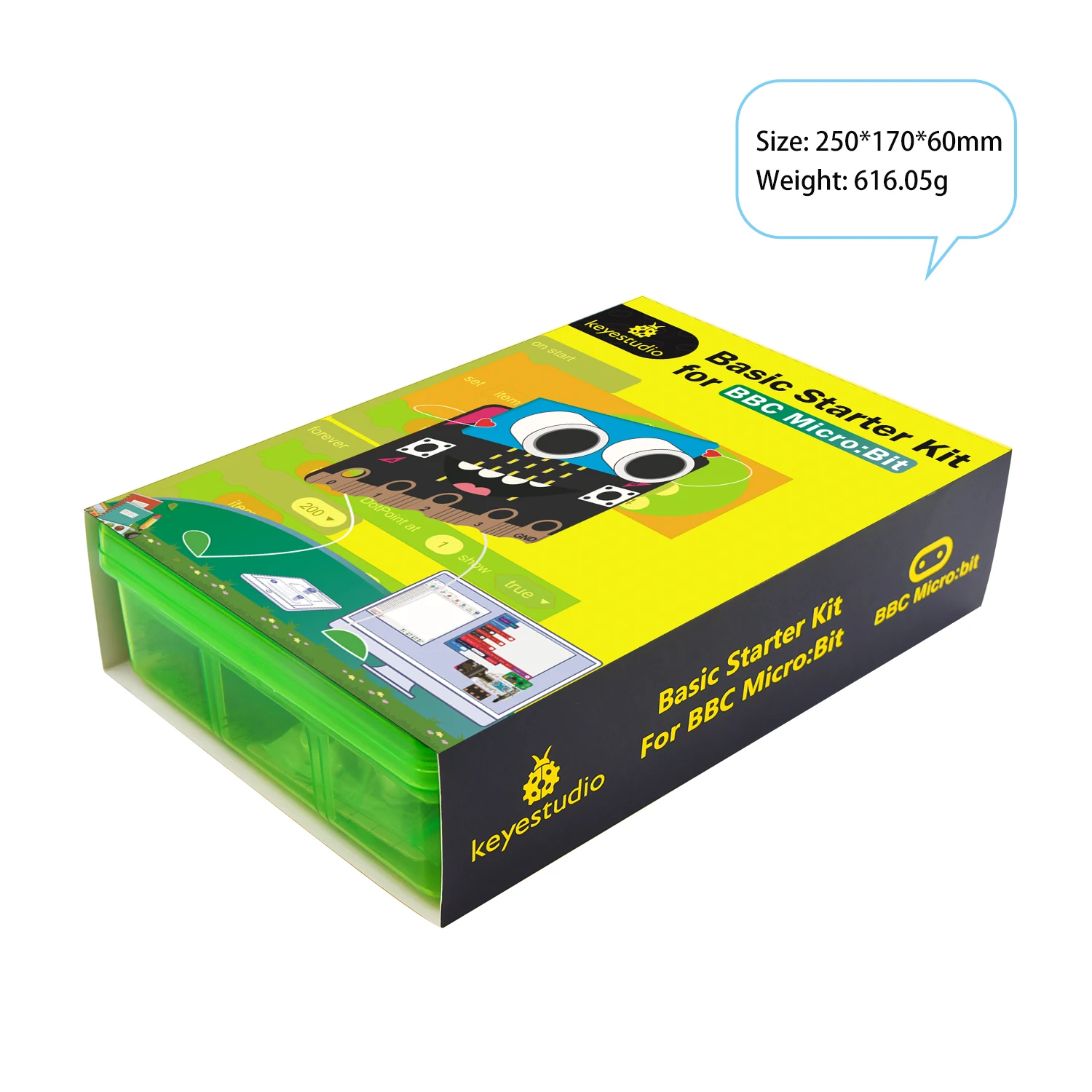 Keyestudio Micro:bit V2 Basic Starter Kit DIY Electronic Kit for BBC Micro:bit STEM Programming Study Kit (With Microbit V2)