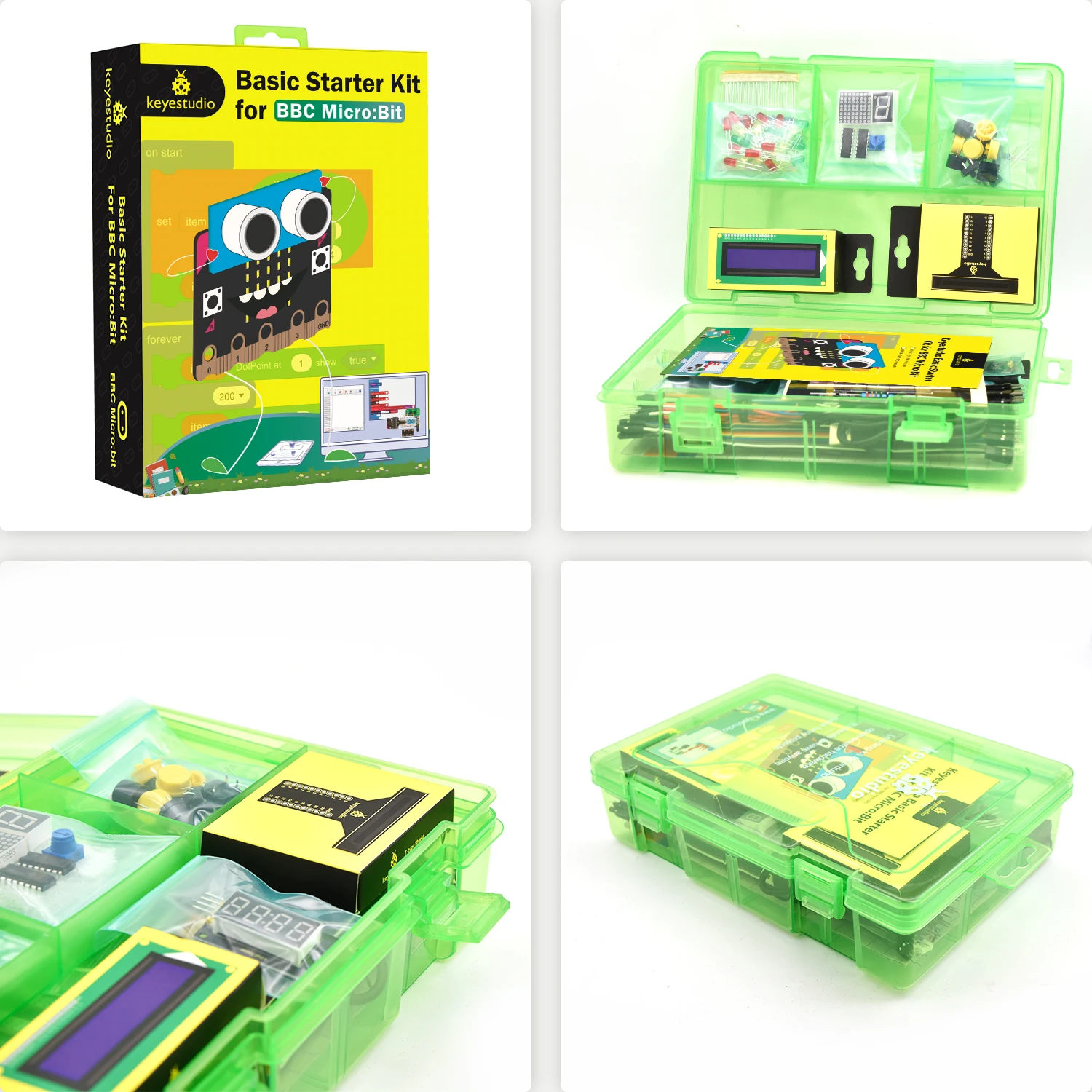 Keyestudio Micro:bit V2 Basic Starter Kit DIY Electronic Kit for BBC Micro:bit STEM Programming Study Kit (With Microbit V2)