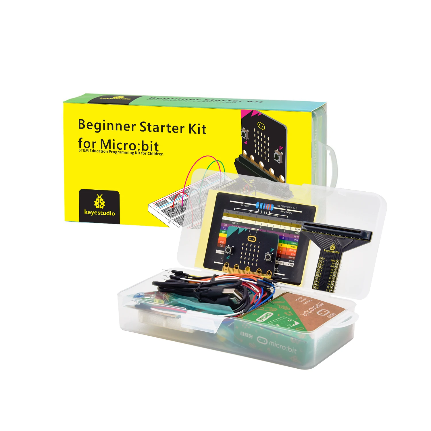 Keyestudio Micro:bit Basic Starter Kit &MICRO:BIT Go Kit For Micro:bit Diy Kit Electronics MAKECODE STEM Education Study Kit+ Keyestudio Micro:bit Basic Starter Kit &MICRO:BIT Go Kit For Micro:bit Diy Kit Electronics MAKECODE STEM Education Study Kit+