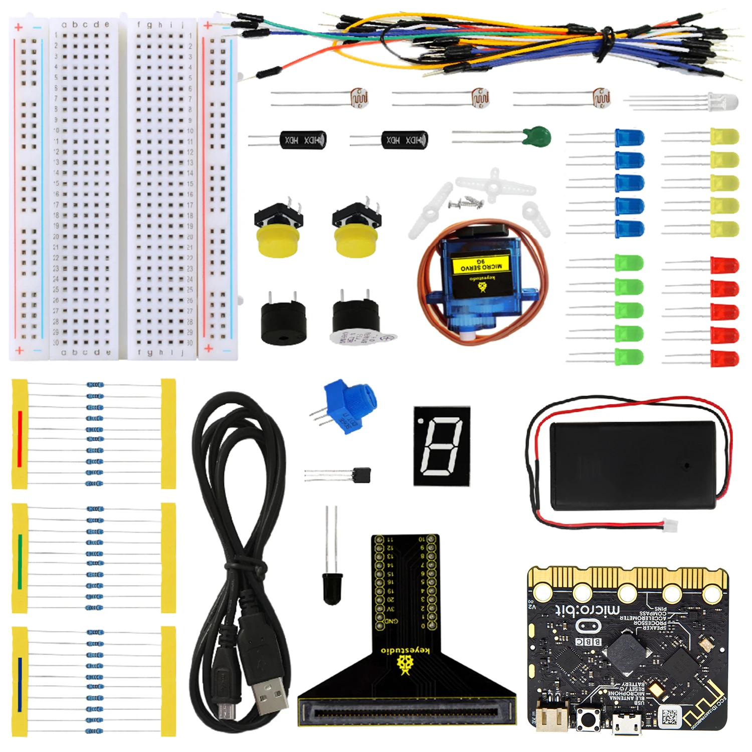 Keyestudio Micro:bit Basic Starter Kit &MICRO:BIT Go Kit For Micro:bit Diy Kit Electronics MAKECODE STEM Education Study Kit+ Keyestudio Micro:bit Basic Starter Kit &MICRO:BIT Go Kit For Micro:bit Diy Kit Electronics MAKECODE STEM Education Study Kit+
