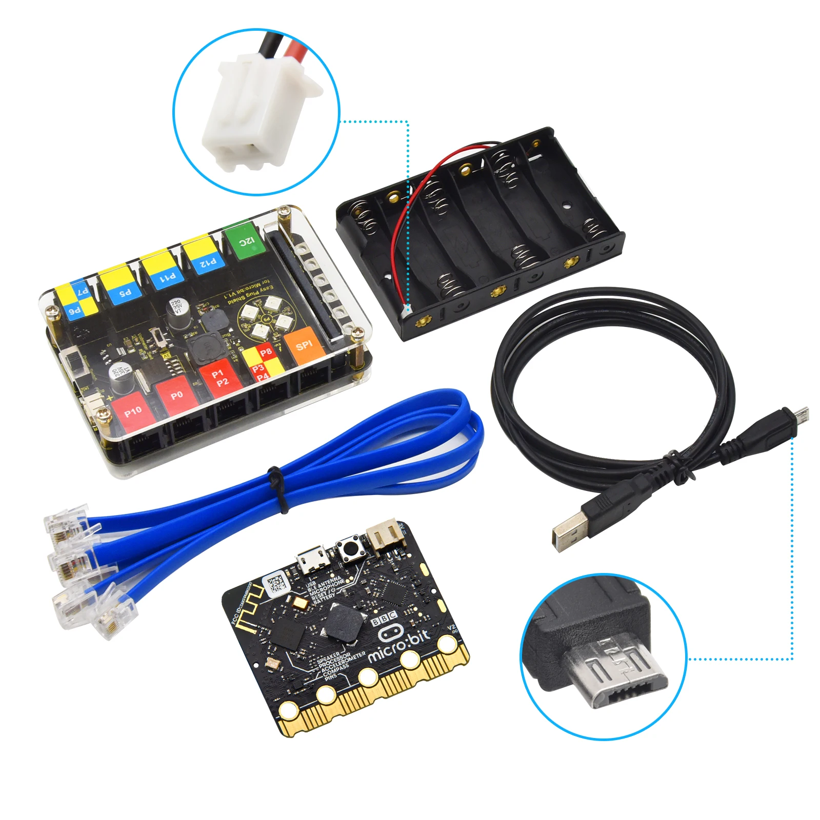 Keyestudio EASY PLUG Microbit V2 Board Super Starter Kit for BBC Micro:Bit Kit STEM EDU Graphic Programming Electronic Kit Keyestudio EASY PLUG Microbit V2 Board Super Starter Kit for BBC Micro:Bit Kit STEM EDU Graphic Programming Electronic Kit