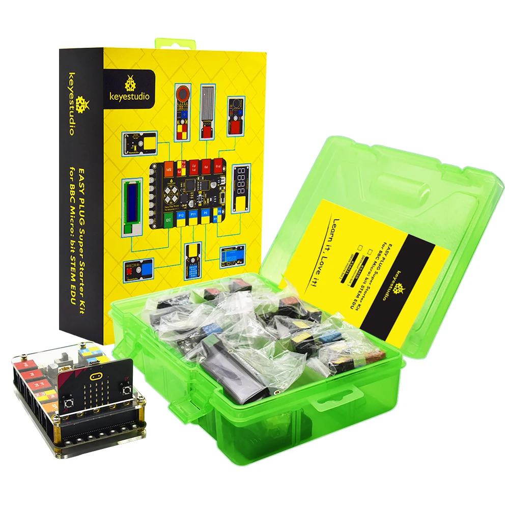 Keyestudio EASY PLUG Microbit V2 Board Super Starter Kit for BBC Micro:Bit Kit STEM EDU Graphic Programming Electronic Kit Keyestudio EASY PLUG Microbit V2 Board Super Starter Kit for BBC Micro:Bit Kit STEM EDU Graphic Programming Electronic Kit
