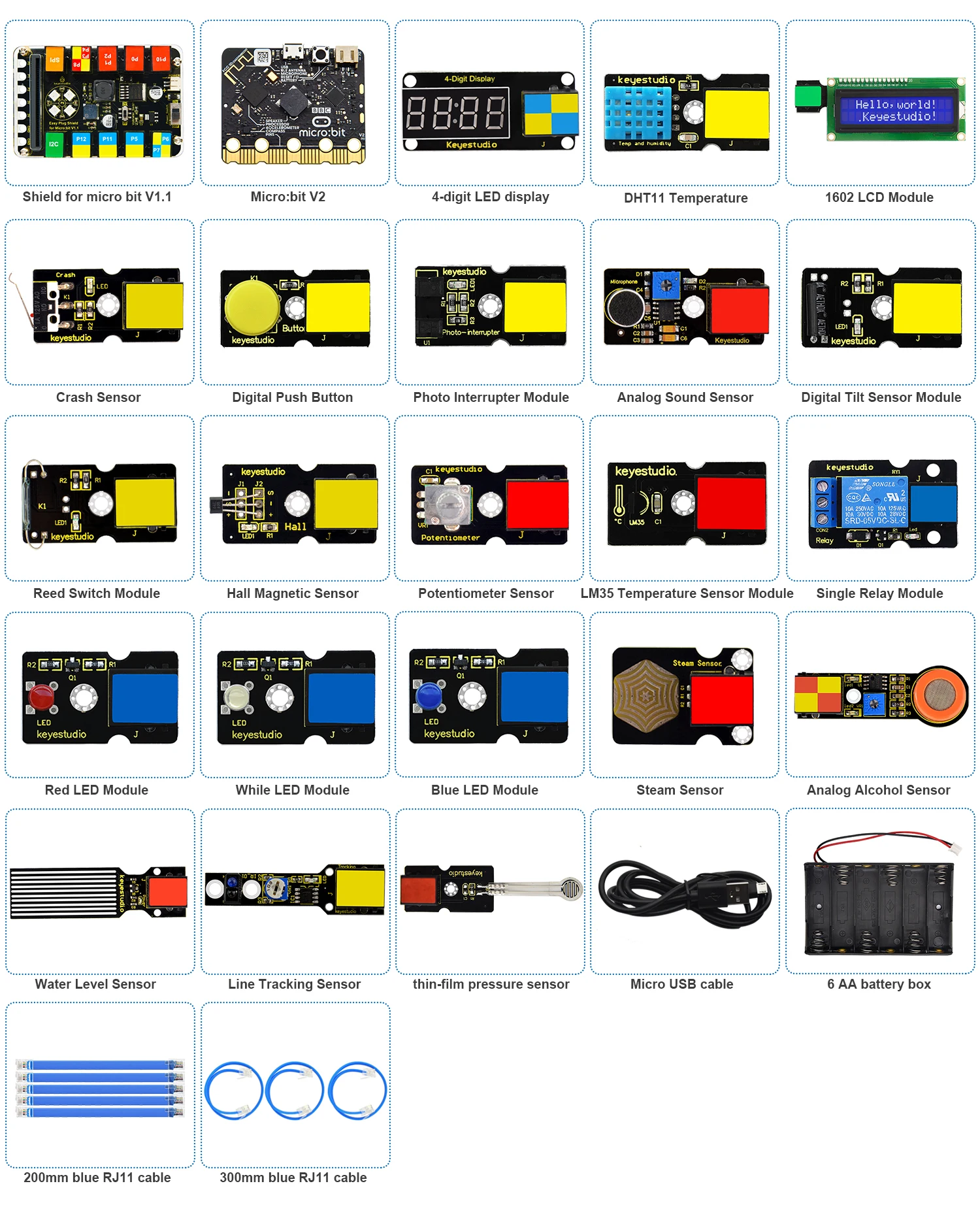 Keyestudio EASY PLUG Microbit V2 Board Super Starter Kit for BBC Micro:Bit Kit STEM EDU Graphic Programming Electronic Kit Keyestudio EASY PLUG Microbit V2 Board Super Starter Kit for BBC Micro:Bit Kit STEM EDU Graphic Programming Electronic Kit