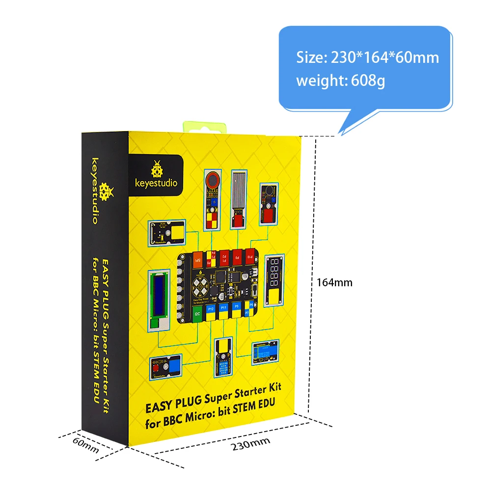 Keyestudio EASY PLUG Microbit V2 Board Super Starter Kit for BBC Micro:Bit Kit  STEM EDU Graphic   Programming Electronic Kit
