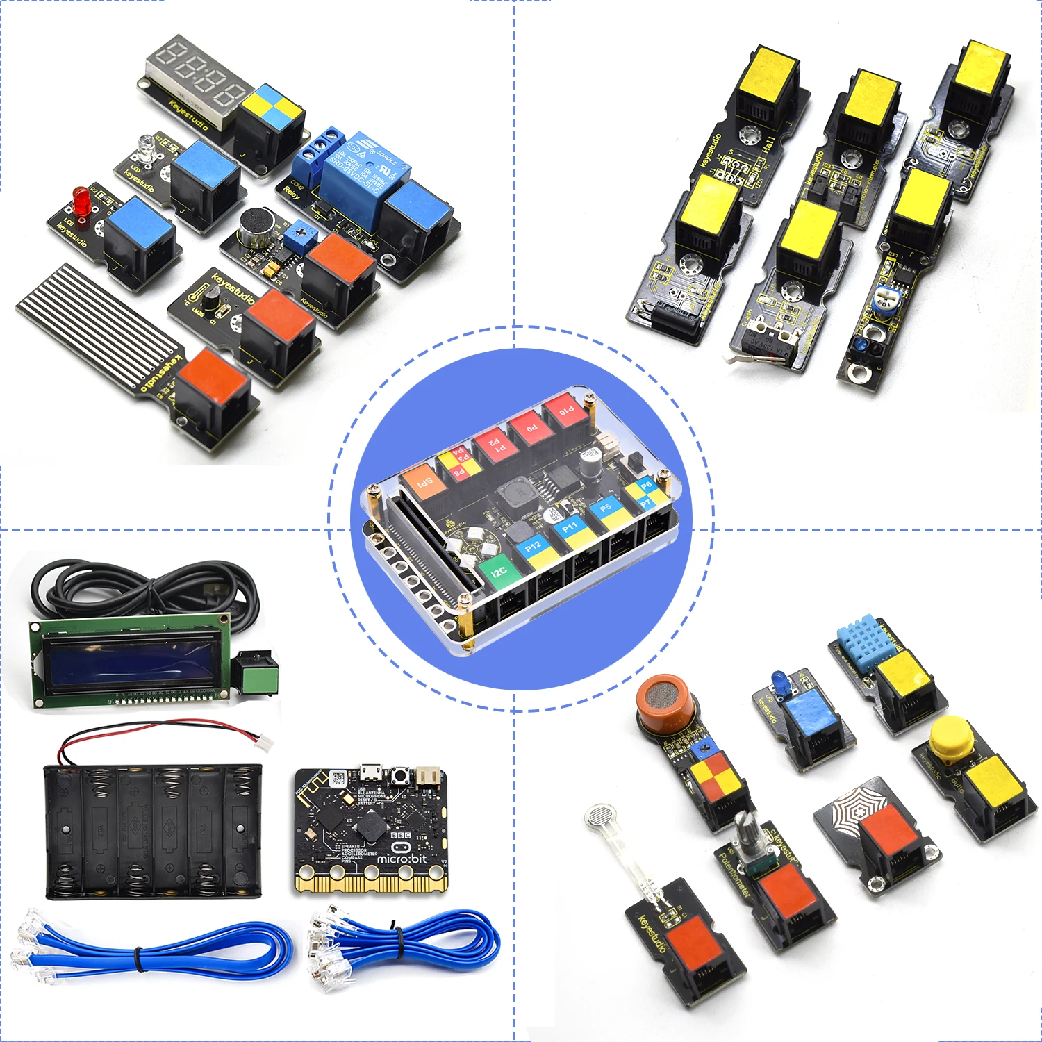 Keyestudio EASY PLUG Microbit V2 Board Super Starter Kit for BBC Micro:Bit Kit STEM EDU Graphic Programming Electronic Kit Keyestudio EASY PLUG Microbit V2 Board Super Starter Kit for BBC Micro:Bit Kit STEM EDU Graphic Programming Electronic Kit