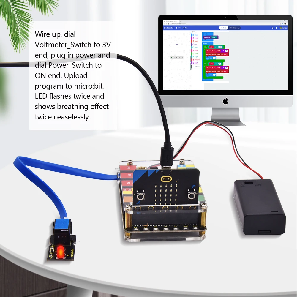 Keyestudio EASY PLUG Microbit V2 Board Super Starter Kit for BBC Micro:Bit Kit  STEM EDU Graphic   Programming Electronic Kit