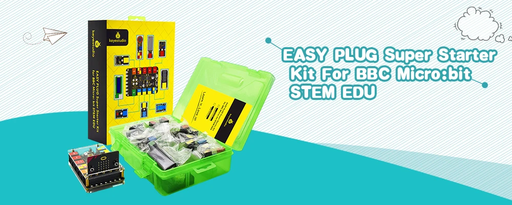 Keyestudio EASY PLUG Microbit V2 Board Super Starter Kit for BBC Micro:Bit Kit  STEM EDU Graphic   Programming Electronic Kit