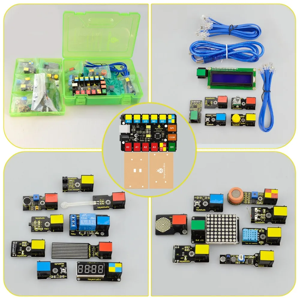 Keyestudio EASY PLUG RJ11 Super Starter Learning Kit For Arduino STEM EDU/Compatible With Mixly Block Coding