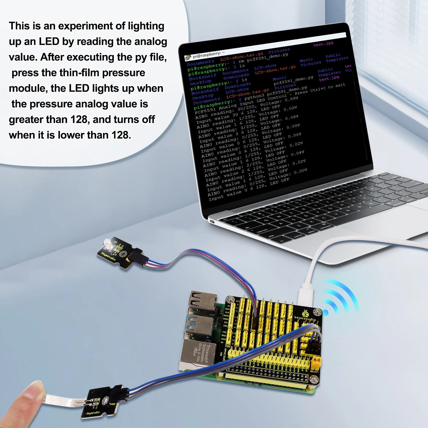 Keyestudio RPI GPIO shield with-PCF8591 AD-DA for Raspberry Pi /CE certification