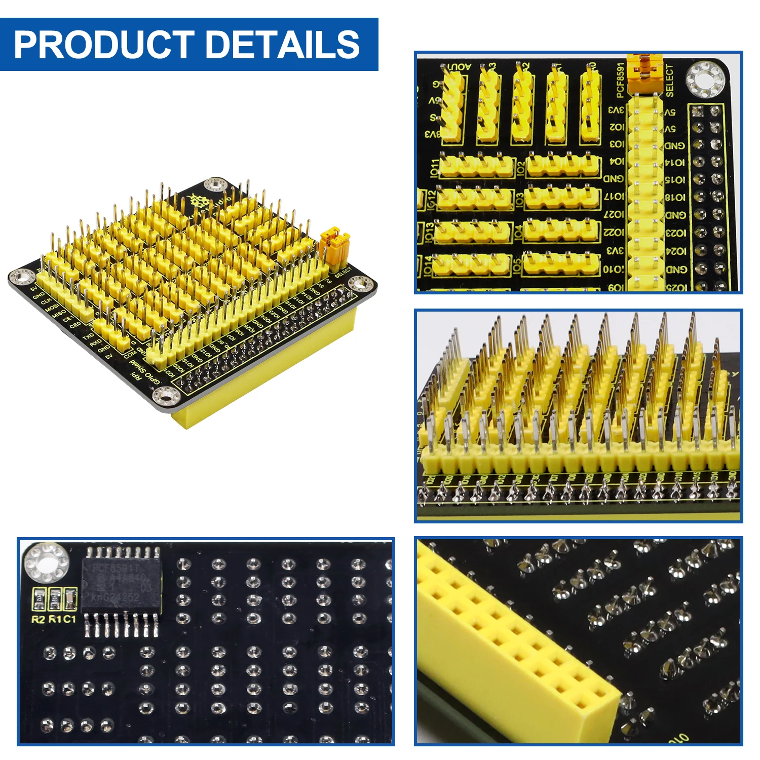 Keyestudio RPI GPIO shield with-PCF8591 AD-DA for Raspberry Pi /CE certification