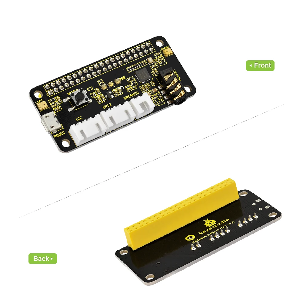 2PCSKeyestudio 5V ReSpeaker 2-Mic Pi HAT V1.0 Expansion Board For Raspberry Pi 4B/3B+/3B CE Certification