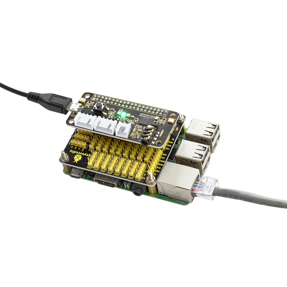2PCSKeyestudio 5V ReSpeaker 2-Mic Pi HAT V1.0 Expansion Board For Raspberry Pi 4B/3B+/3B CE Certification