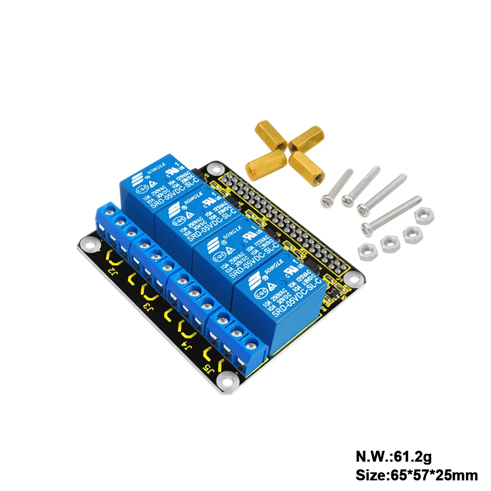 Keyestudio RPI 4channel-Relay 5V Shield for Raspberry Pi/ CE certification