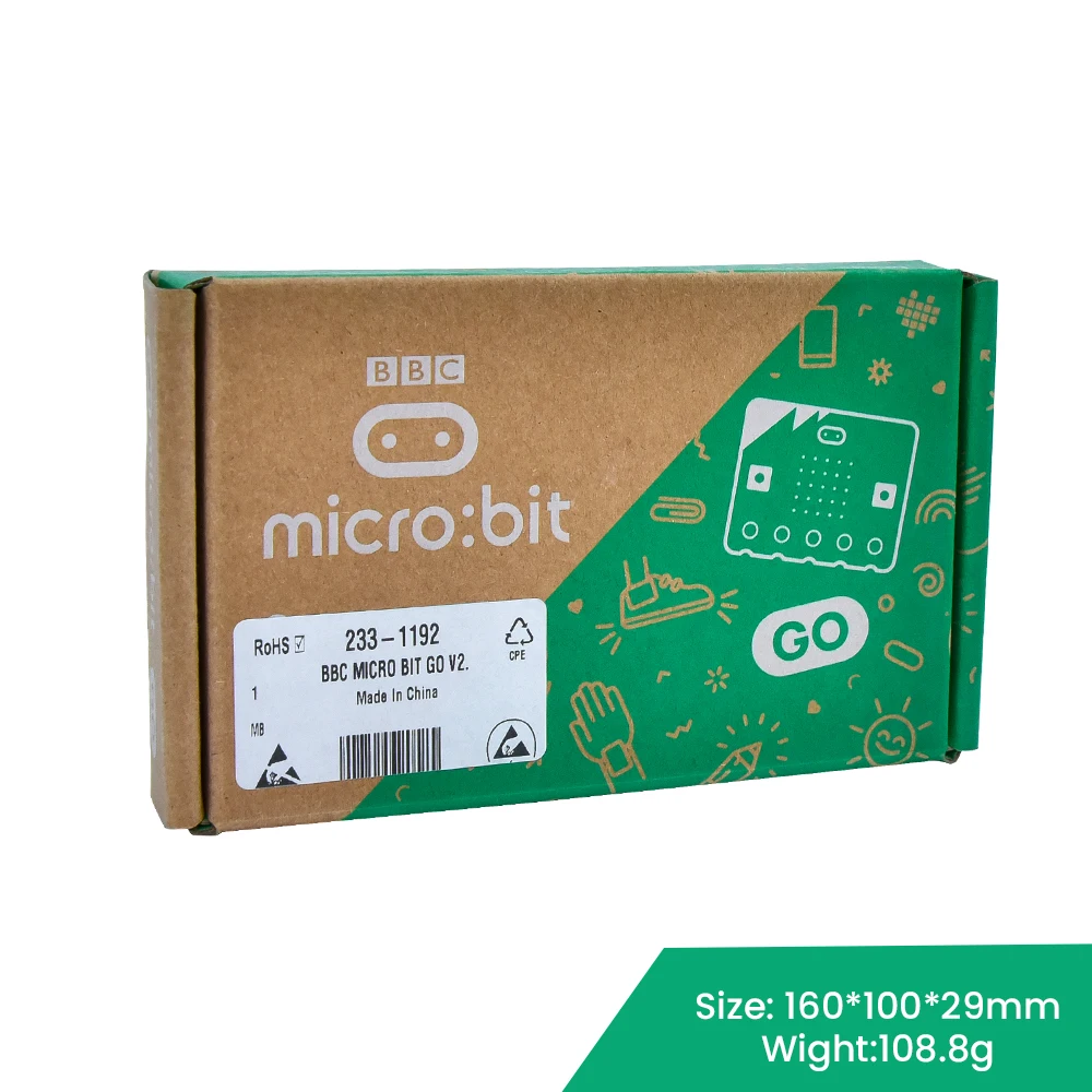 Original Micro:Bit Go Kit For BBC Micro:bit V2 Board+Battery Holder No AAA Batteries +Micro USB Cable for Coding and Programming