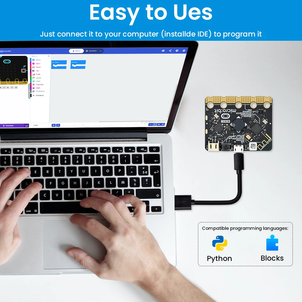 Original Micro:Bit Go Kit For BBC Micro:bit V2 Board+Battery Holder No AAA Batteries +Micro USB Cable for Coding and Programming Original Micro:Bit Go Kit For BBC Micro:bit V2 Board+Battery Holder No AAA Batteries +Micro USB Cable for Coding and Programming