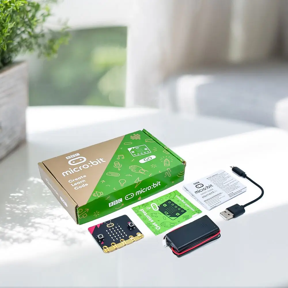 Original Micro:Bit Go Kit For BBC Micro:bit V2 Board+Battery Holder No AAA Batteries +Micro USB Cable for Coding and Programming