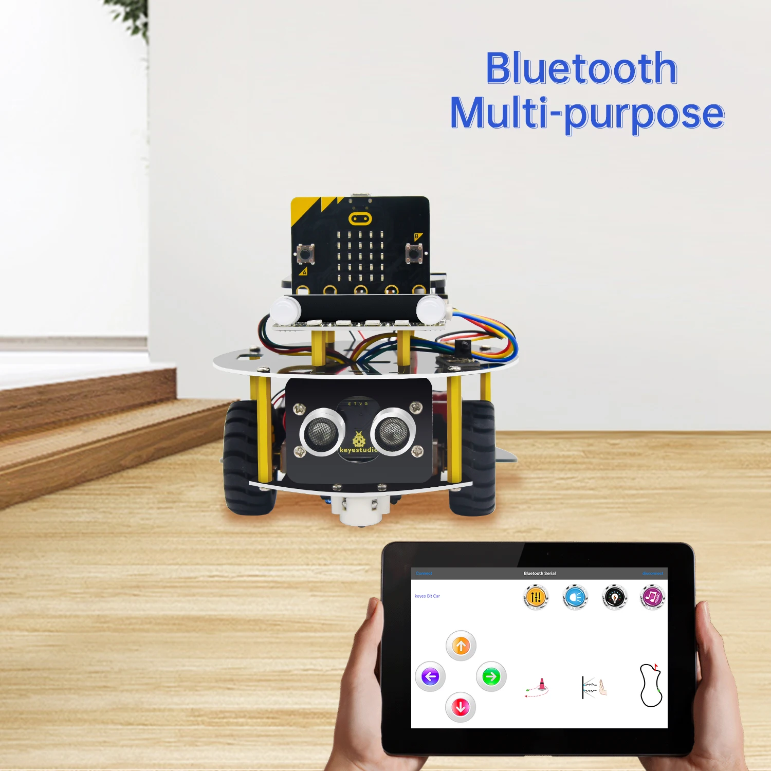 Keyestudio Micro:Bit V2 Robot Car Mini Smart Turtle Robot Kit for MicroBit Robot Car Python Programming STEM Electronic Kit Keyestudio Micro:Bit V2 Robot Car Mini Smart Turtle Robot Kit for MicroBit Robot Car Python Programming STEM Electronic Kit