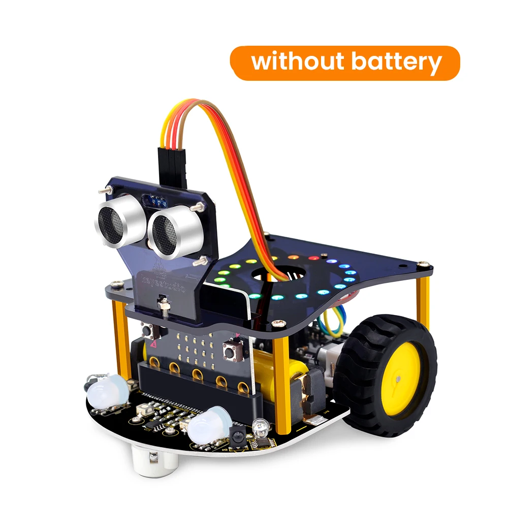 Keyestudio Microbit V2 Robot Car Kit for BBC Microbit V2 Smart Robot Cars for Makecode & Micropython Programming STEM Kit