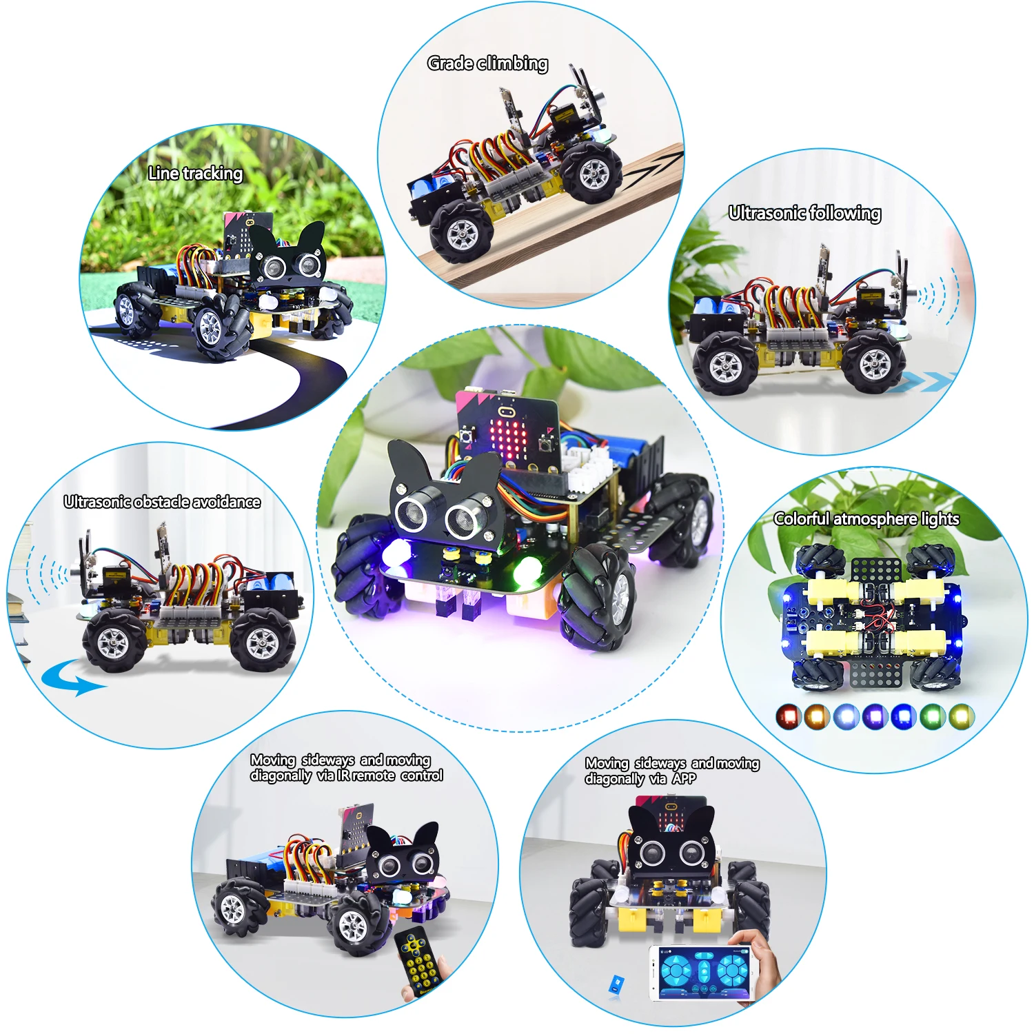 Keyestudio 4WD Mecanum Robot Car for Micro:bit V2 Wheel Robot Car Kit STEM Toys Makecode &Python Programming with Microbit V2 Keyestudio 4WD Mecanum Robot Car for Micro:bit V2 Wheel Robot Car Kit STEM Toys Makecode &Python Programming with Microbit V2